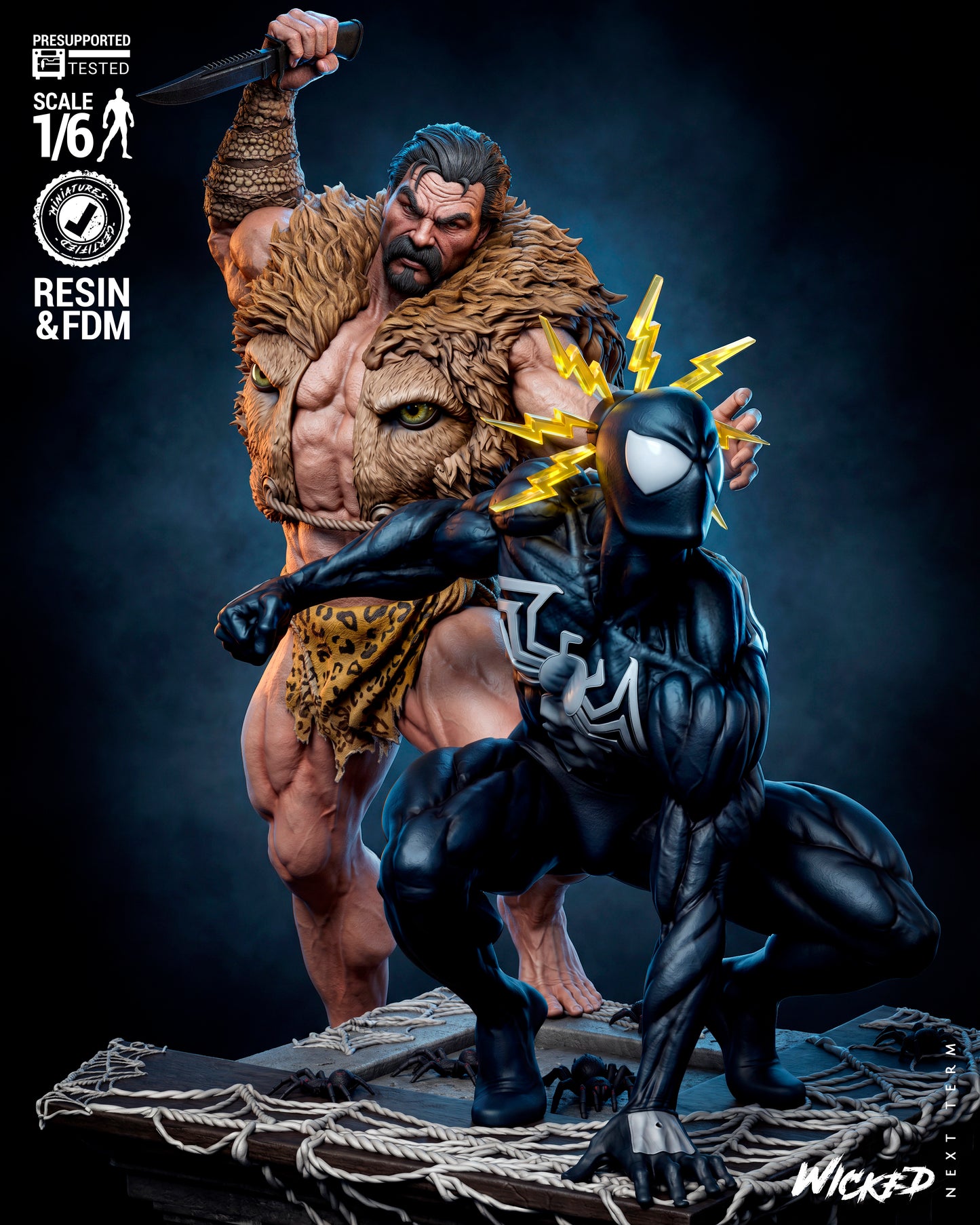 Kraven’s Last Hunt Diorama Sculpture (75mm to 500mm) - Unassembled/Unpainted/3D Print