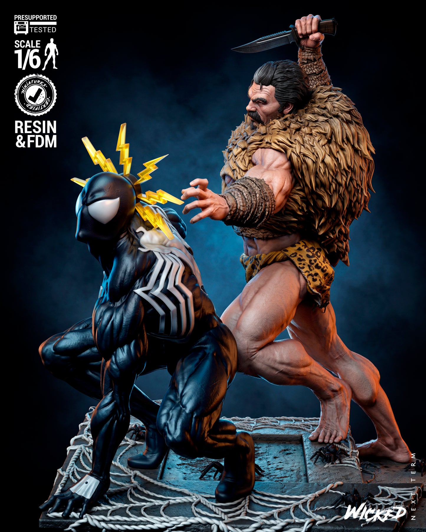 Kraven’s Last Hunt Diorama Sculpture (75mm to 500mm) - Unassembled/Unpainted/3D Print