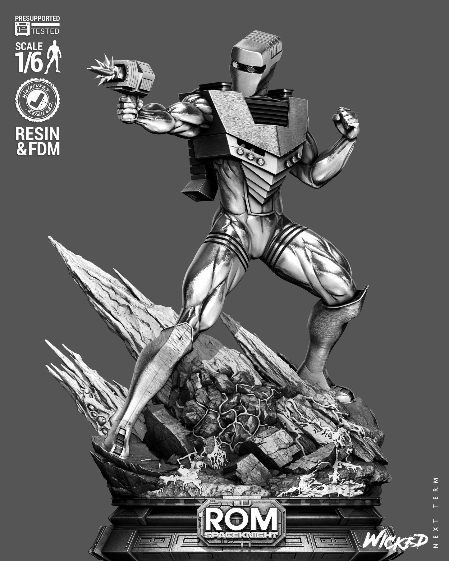 ROM Spaceknight Sculpture (75mm to 500mm) - Unassembled/Unpainted/3D Print