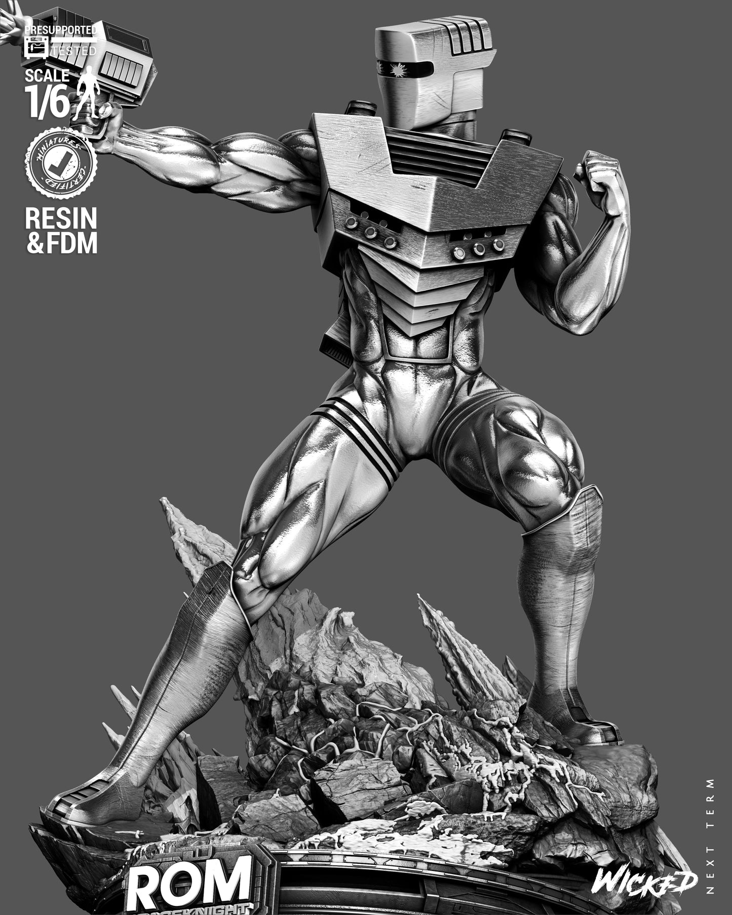 ROM Spaceknight Sculpture (75mm to 500mm) - Unassembled/Unpainted/3D Print