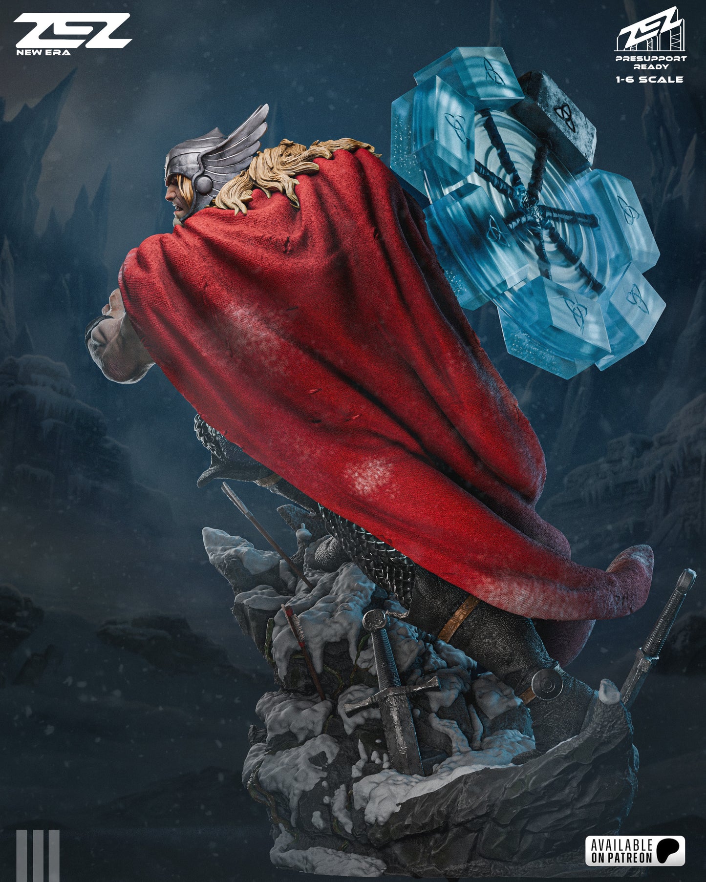 Thor Sculpture (75mm to 500mm) - Unassembled/Unpainted/3D Print