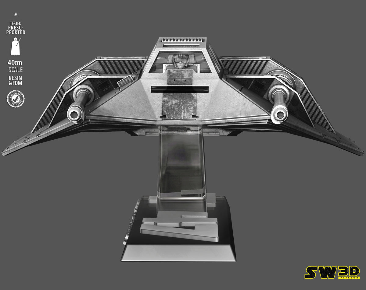 T-47 Snowspeeder Sculpture (75mm to 500mm) - Unassembled/Unpainted/3D Print