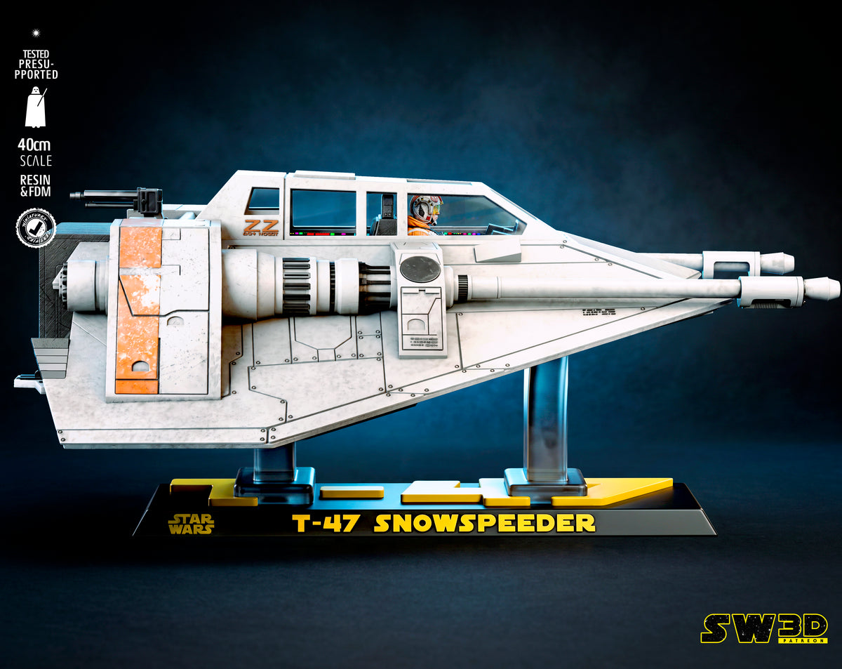 T-47 Snowspeeder Sculpture (75mm to 500mm) - Unassembled/Unpainted/3D Print