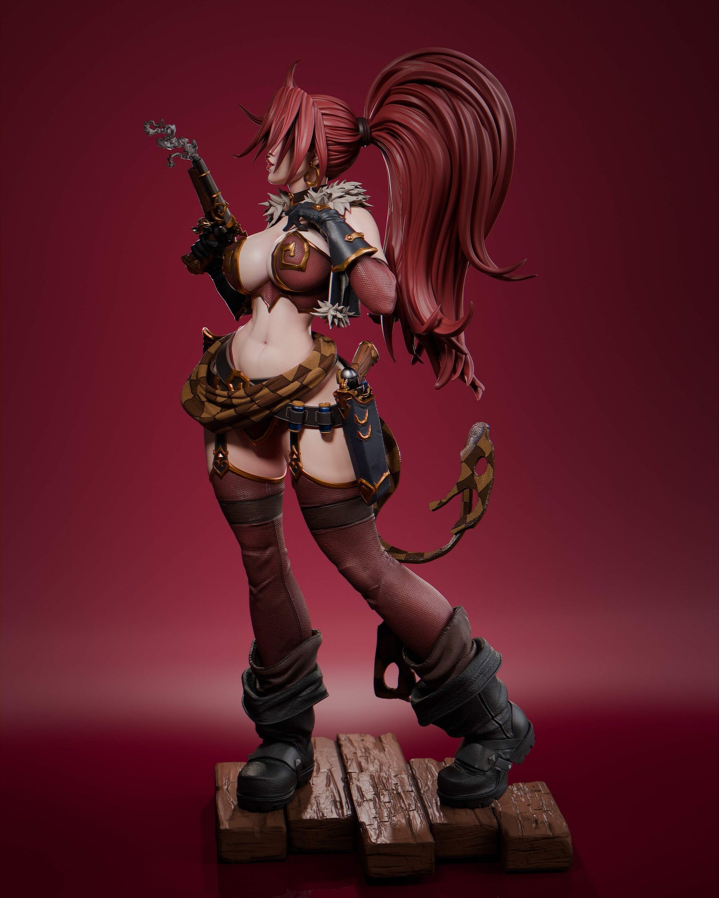 Red Monika Sculpture (75mm to 500mm) - Unassembled/Unpainted/3D Print