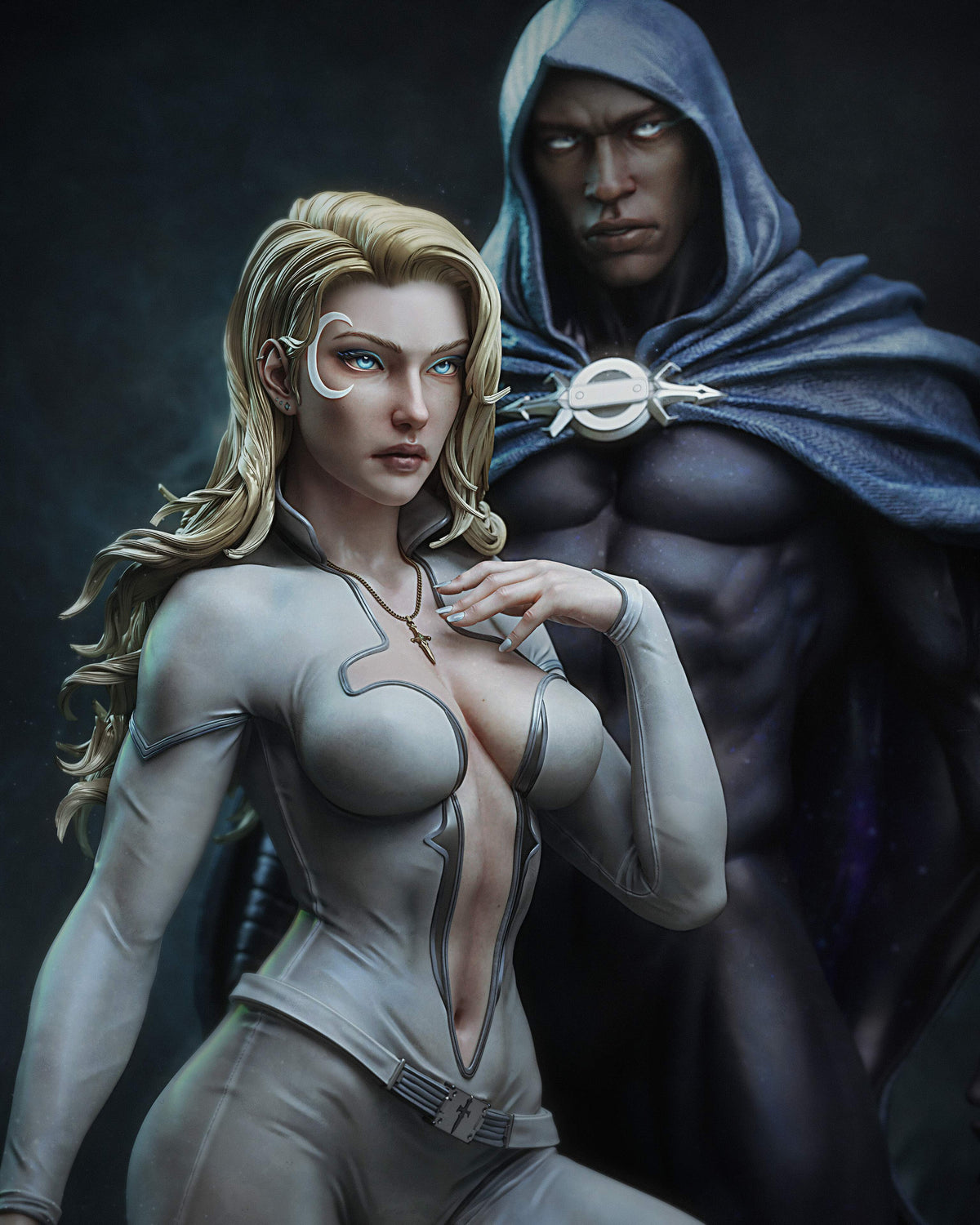 Cloak and Dagger Sculpture (75mm to 500mm) - Unassembled/Unpainted/3D Print