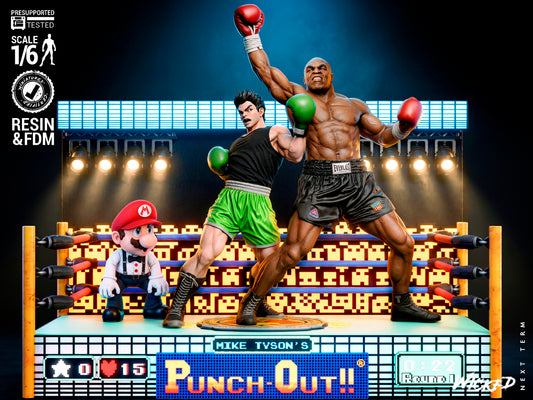 Mike Tyson vs Little Mac Diorama(75mm to 500mm) - Unassembled/Unpainted/3D Print