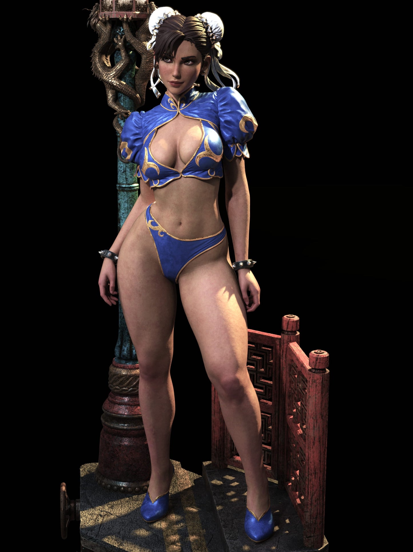 Chun Li Sculpture (75mm to 500mm) - Unassembled/Unpainted/3D Print