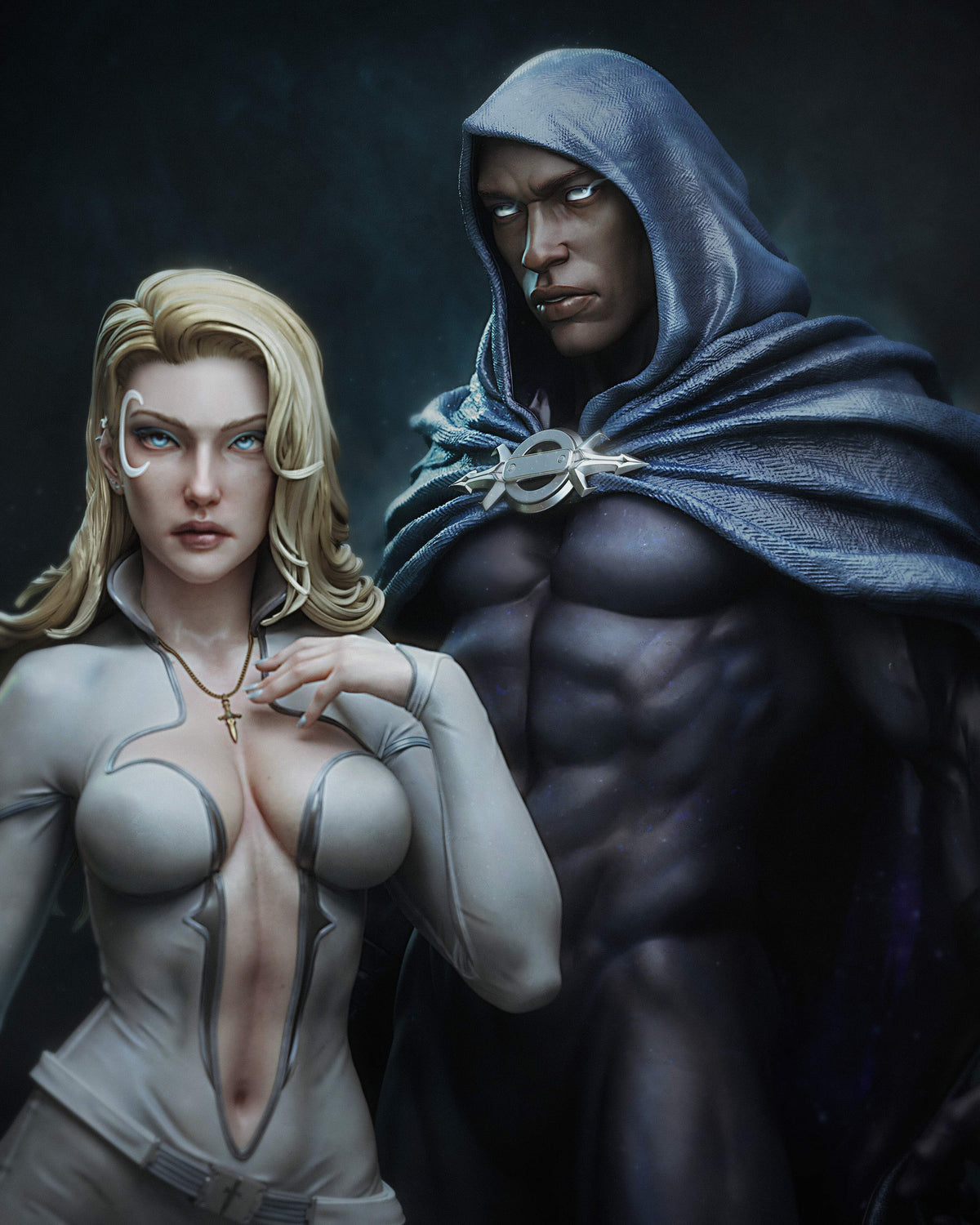 Cloak and Dagger Sculpture (75mm to 500mm) - Unassembled/Unpainted/3D Print