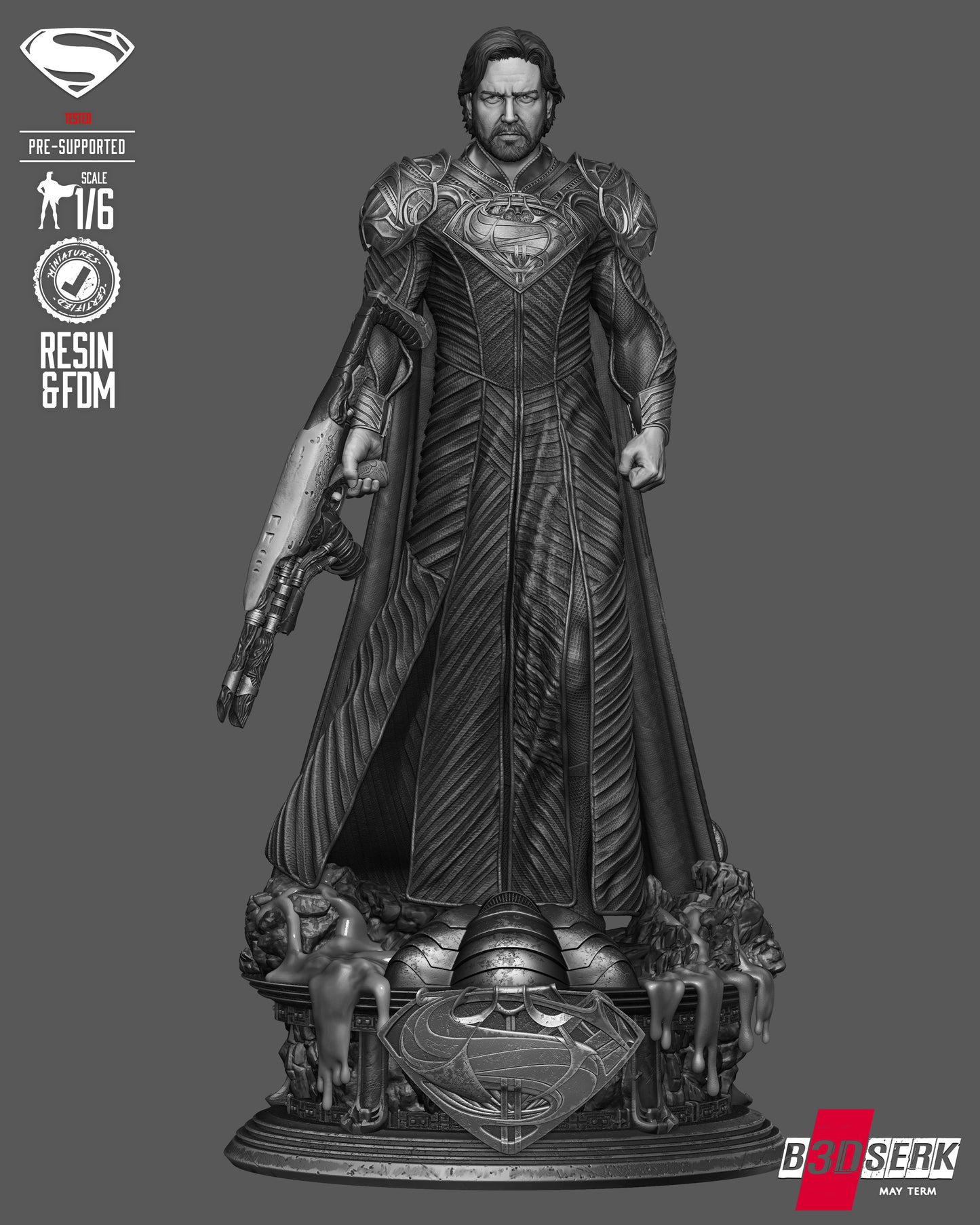 Jor-El Sculpture (75mm to 500mm) - Unassembled/Unpainted/3D Print