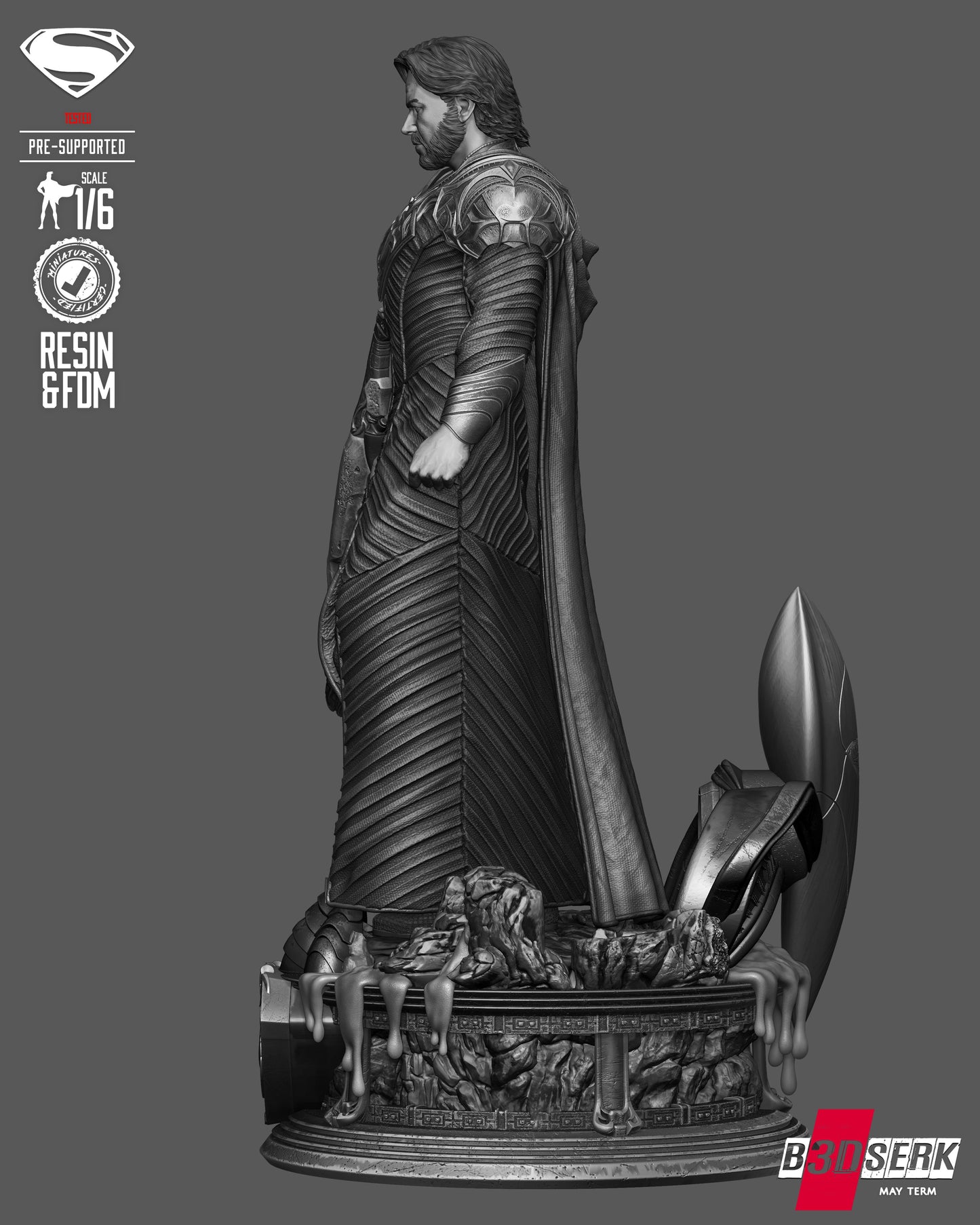 Jor-El Sculpture (75mm to 500mm) - Unassembled/Unpainted/3D Print