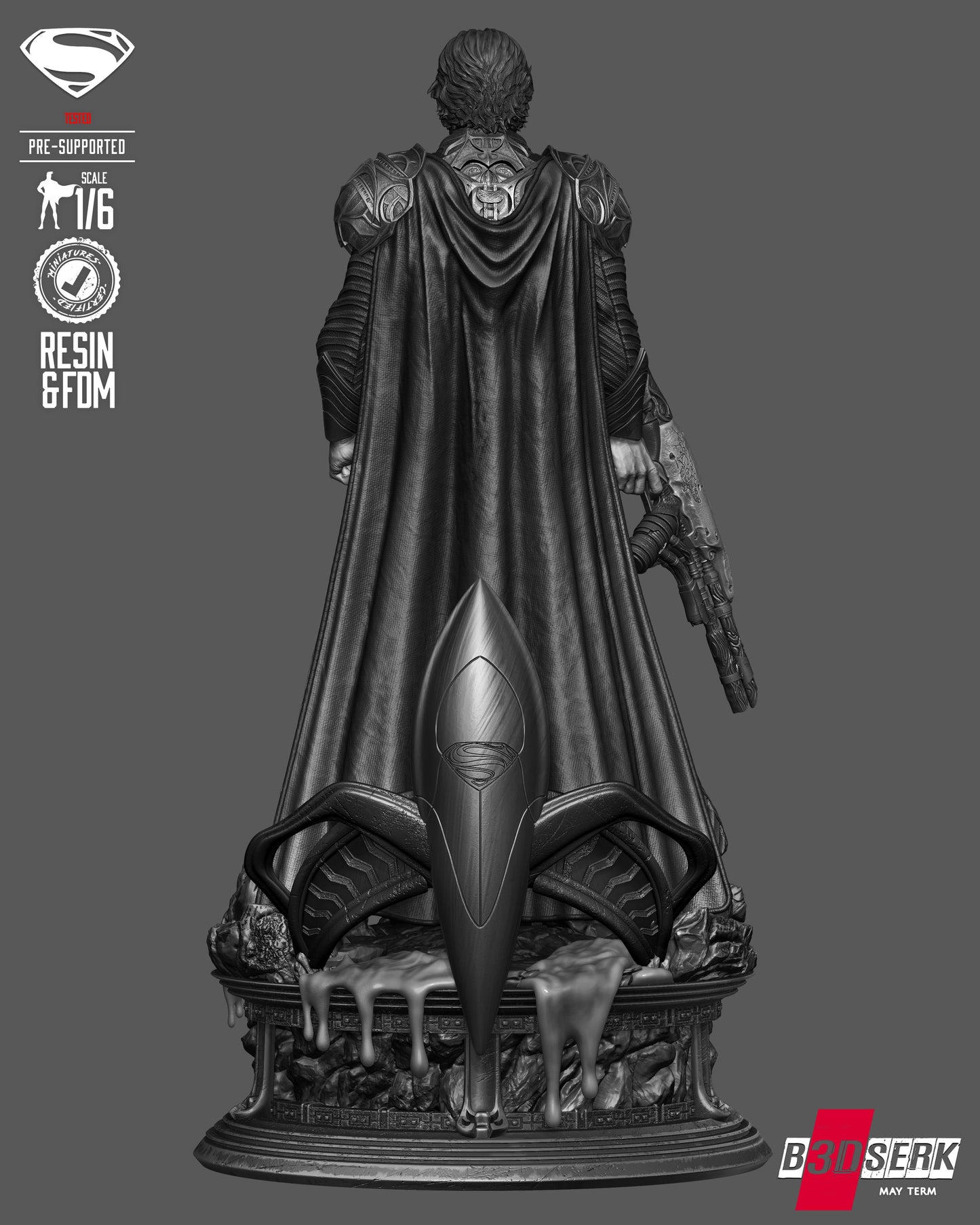 Jor-El Sculpture (75mm to 500mm) - Unassembled/Unpainted/3D Print