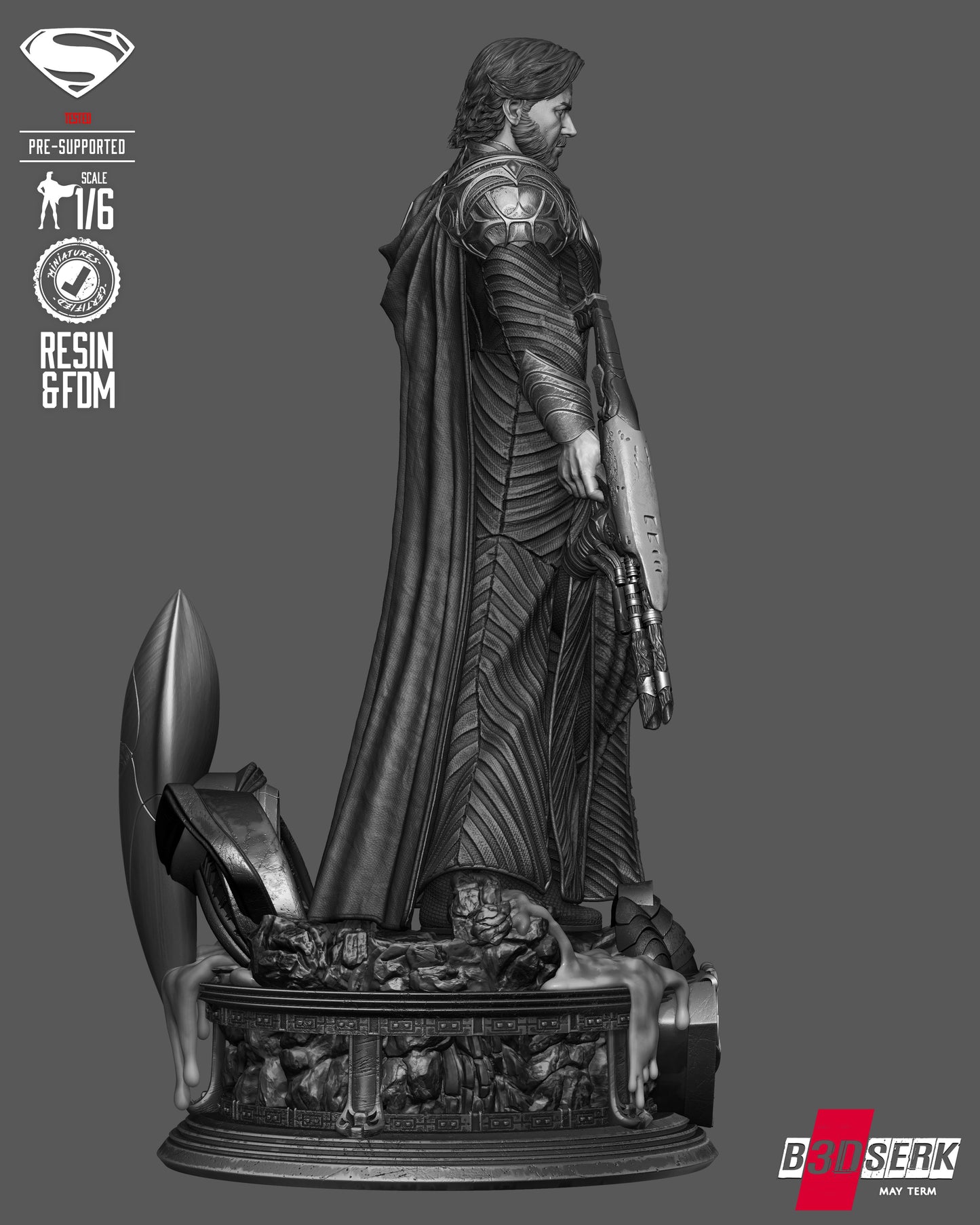 Jor-El Sculpture (75mm to 500mm) - Unassembled/Unpainted/3D Print