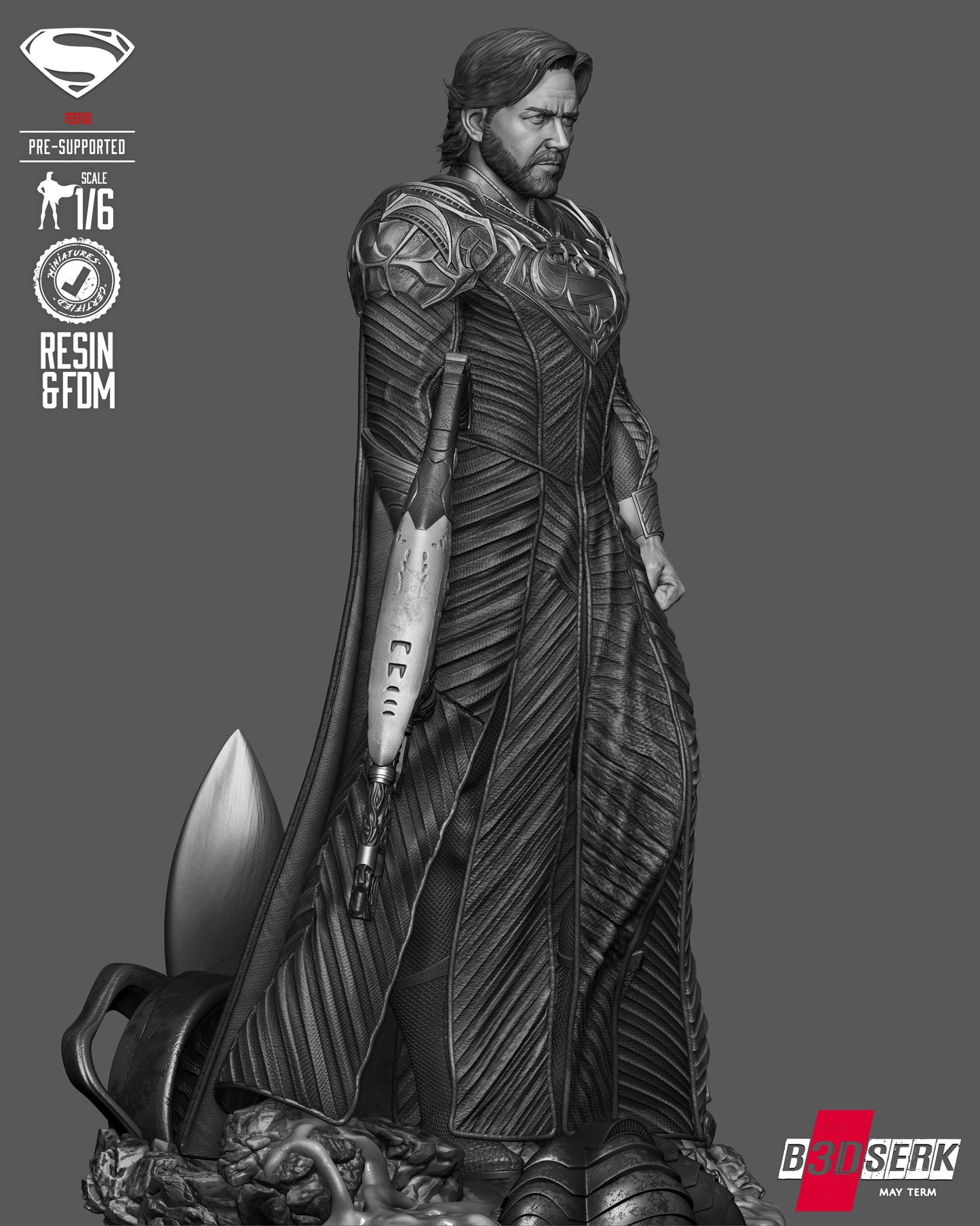 Jor-El Sculpture (75mm to 500mm) - Unassembled/Unpainted/3D Print