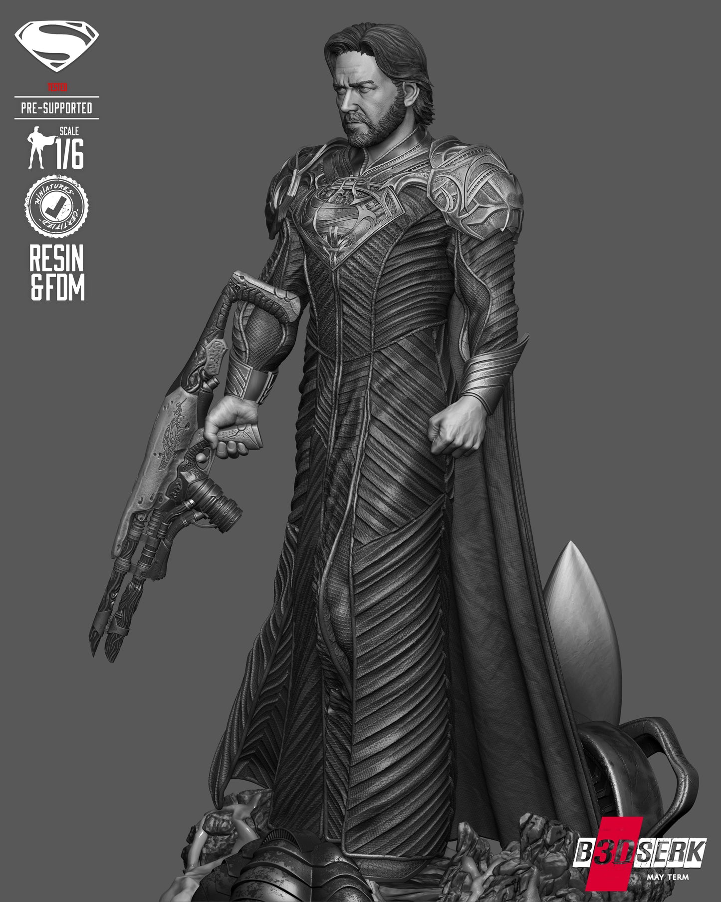 Jor-El Sculpture (75mm to 500mm) - Unassembled/Unpainted/3D Print
