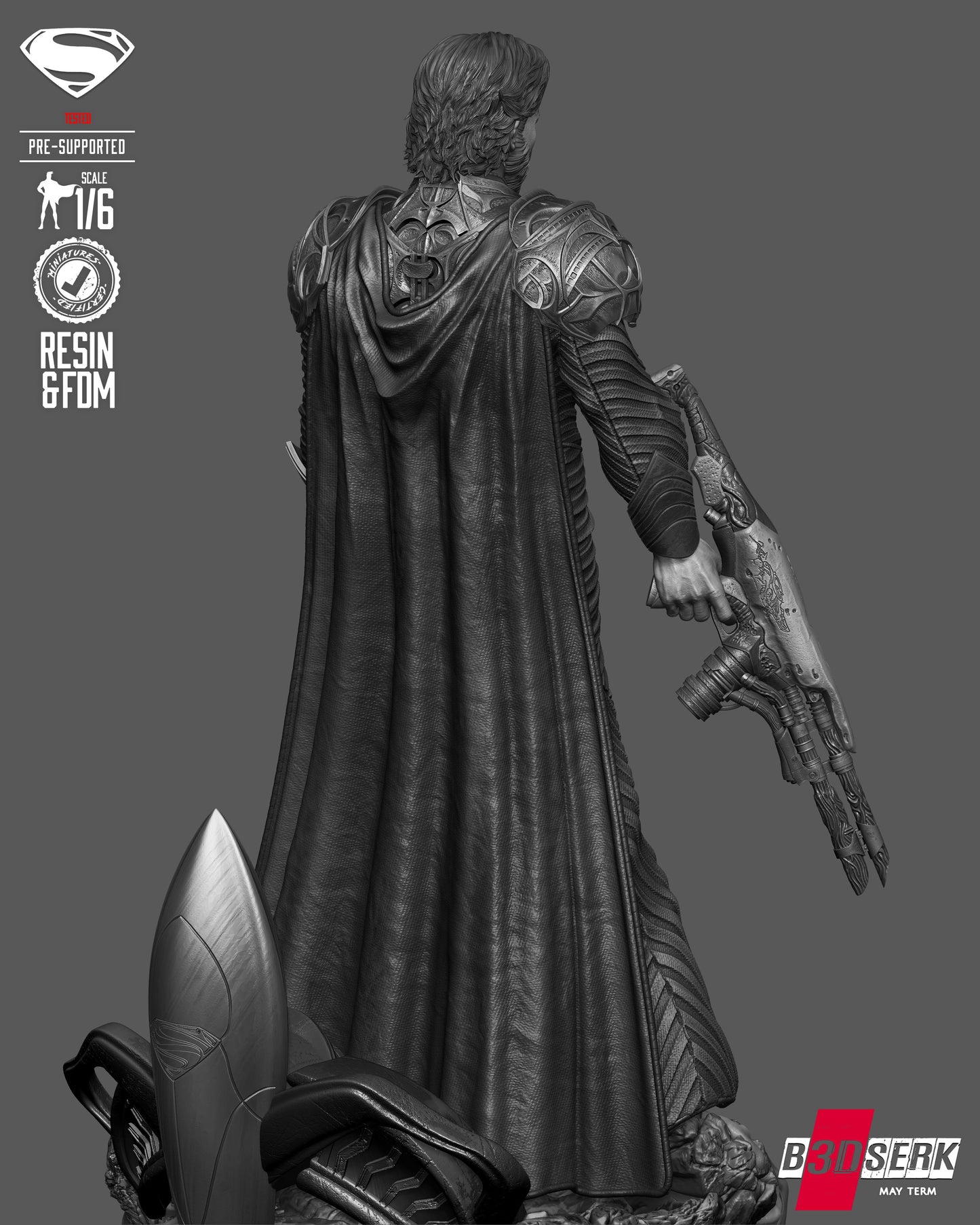 Jor-El Sculpture (75mm to 500mm) - Unassembled/Unpainted/3D Print