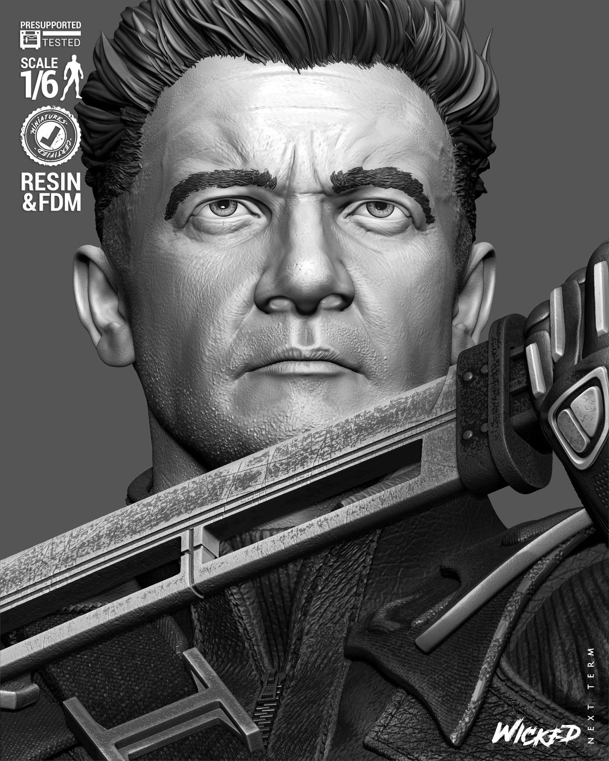 Clint Barton as Ronin V2 Sculpture (75mm to 500mm) - Unassembled/Unpainted/3D Print