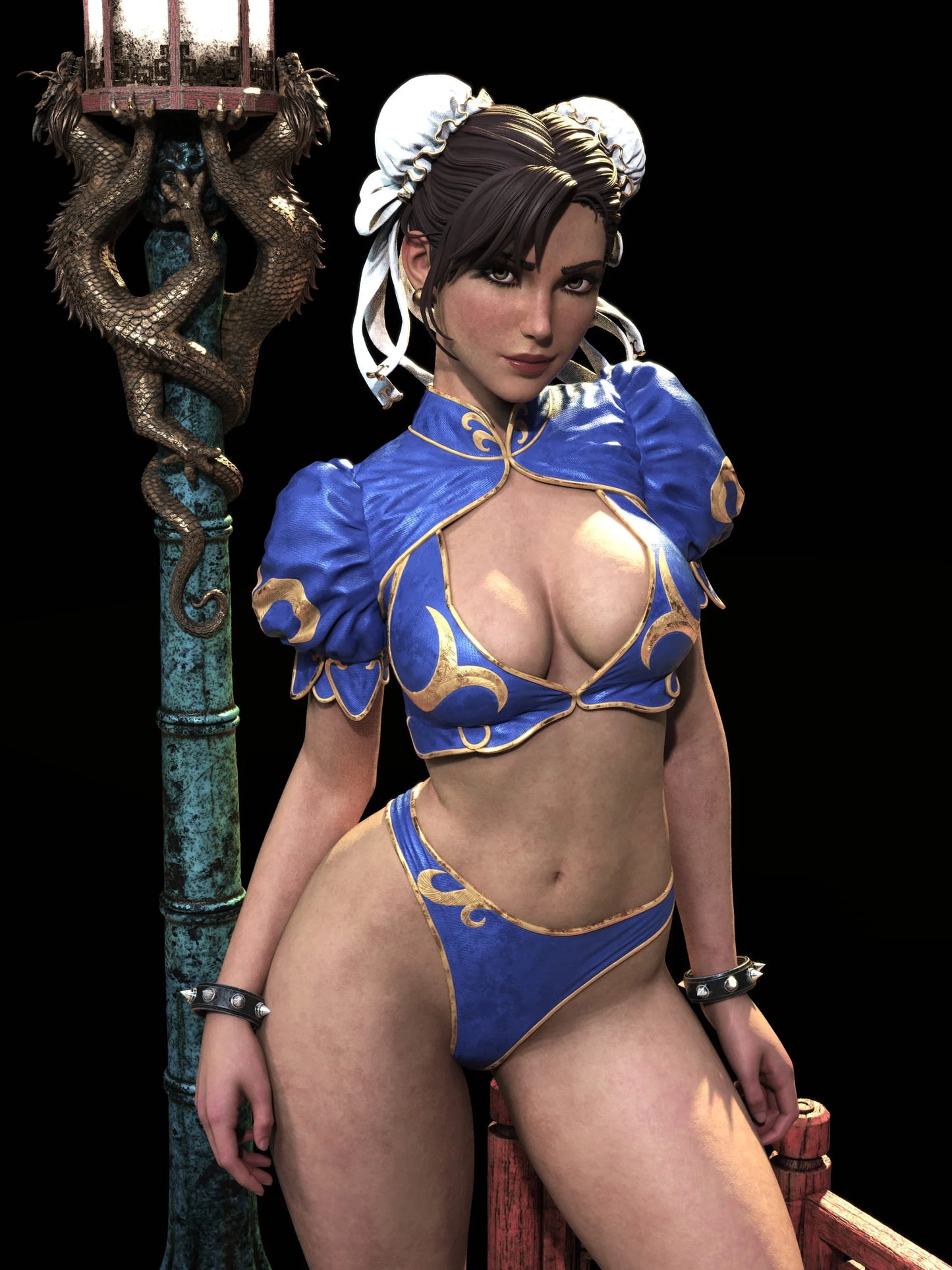 Chun Li Sculpture (75mm to 500mm) - Unassembled/Unpainted/3D Print