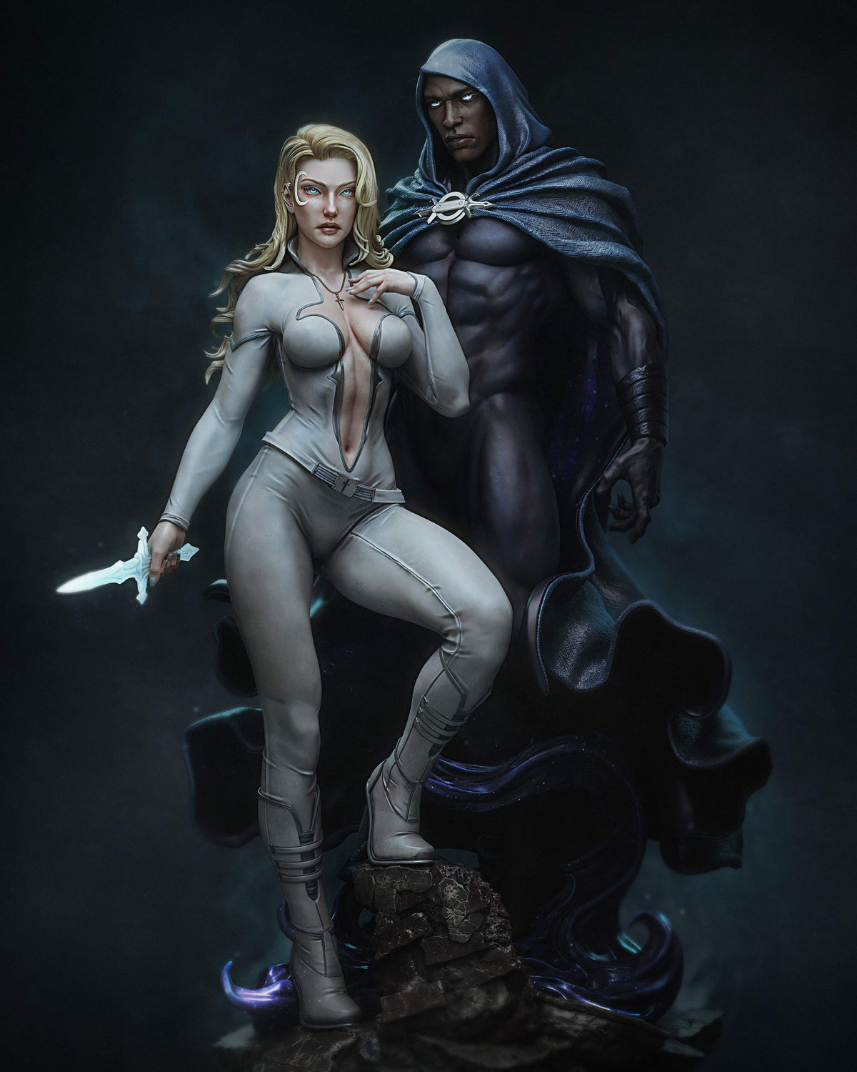 Cloak and Dagger Sculpture (75mm to 500mm) - Unassembled/Unpainted/3D Print