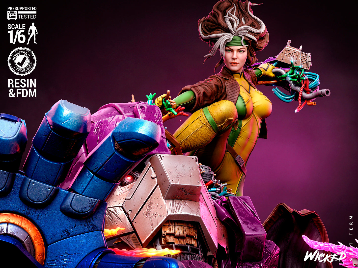 Rogue & Gambit Diorama (75mm to 500mm) - Unassembled/Unpainted/3D Print