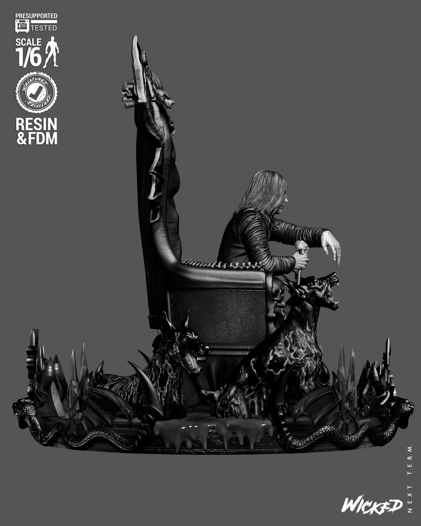 Ozzy Osbourne Sculpture (75mm to 500mm) Unassembled/Unpainted/3D Print