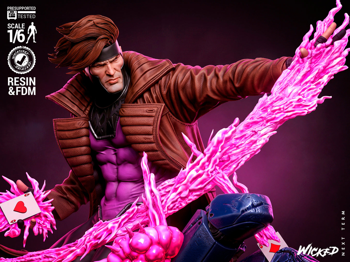 Rogue & Gambit Diorama (75mm to 500mm) - Unassembled/Unpainted/3D Print