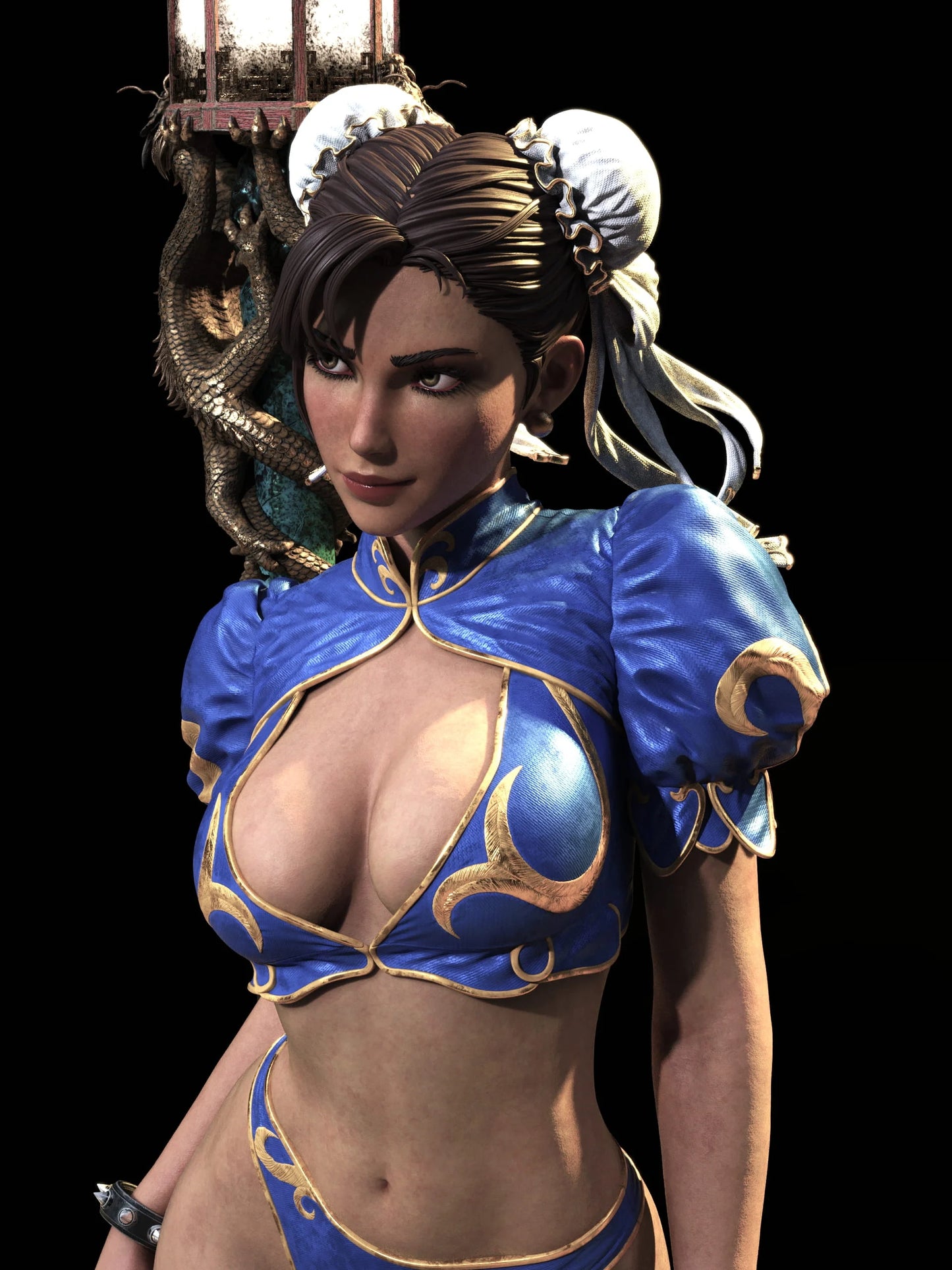 Chun Li Sculpture (75mm to 500mm) - Unassembled/Unpainted/3D Print