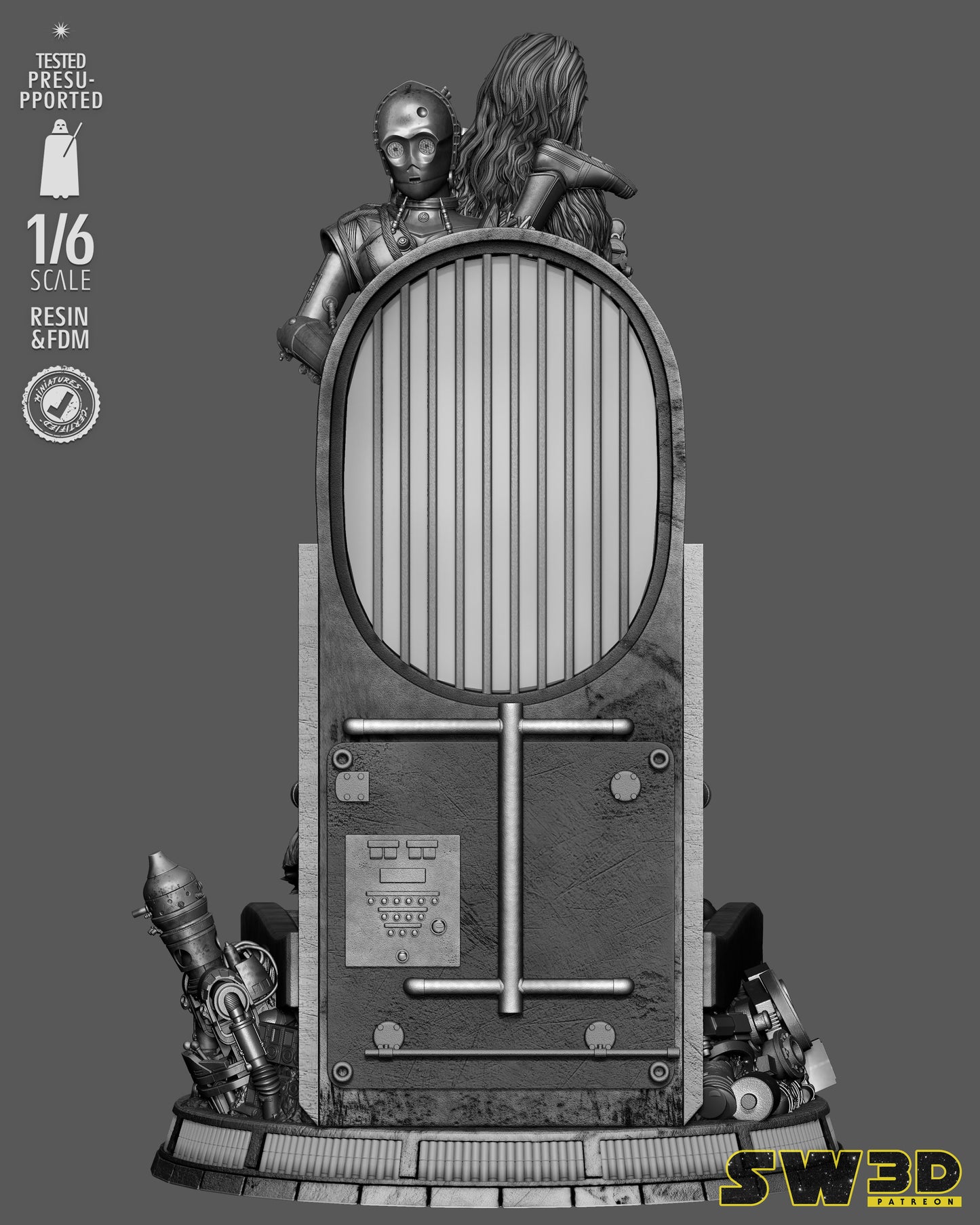 Chewbacca Sculpture (75mm to 500mm) - Unassembled/Unpainted/3D Print