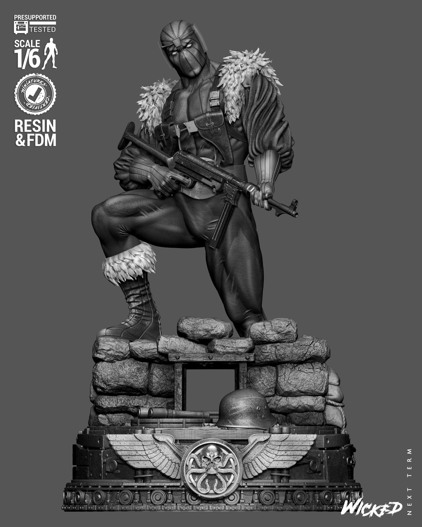 Baron Zemo Sculpture (75mm to 500mm) - Unassembled/Unpainted/3D Print