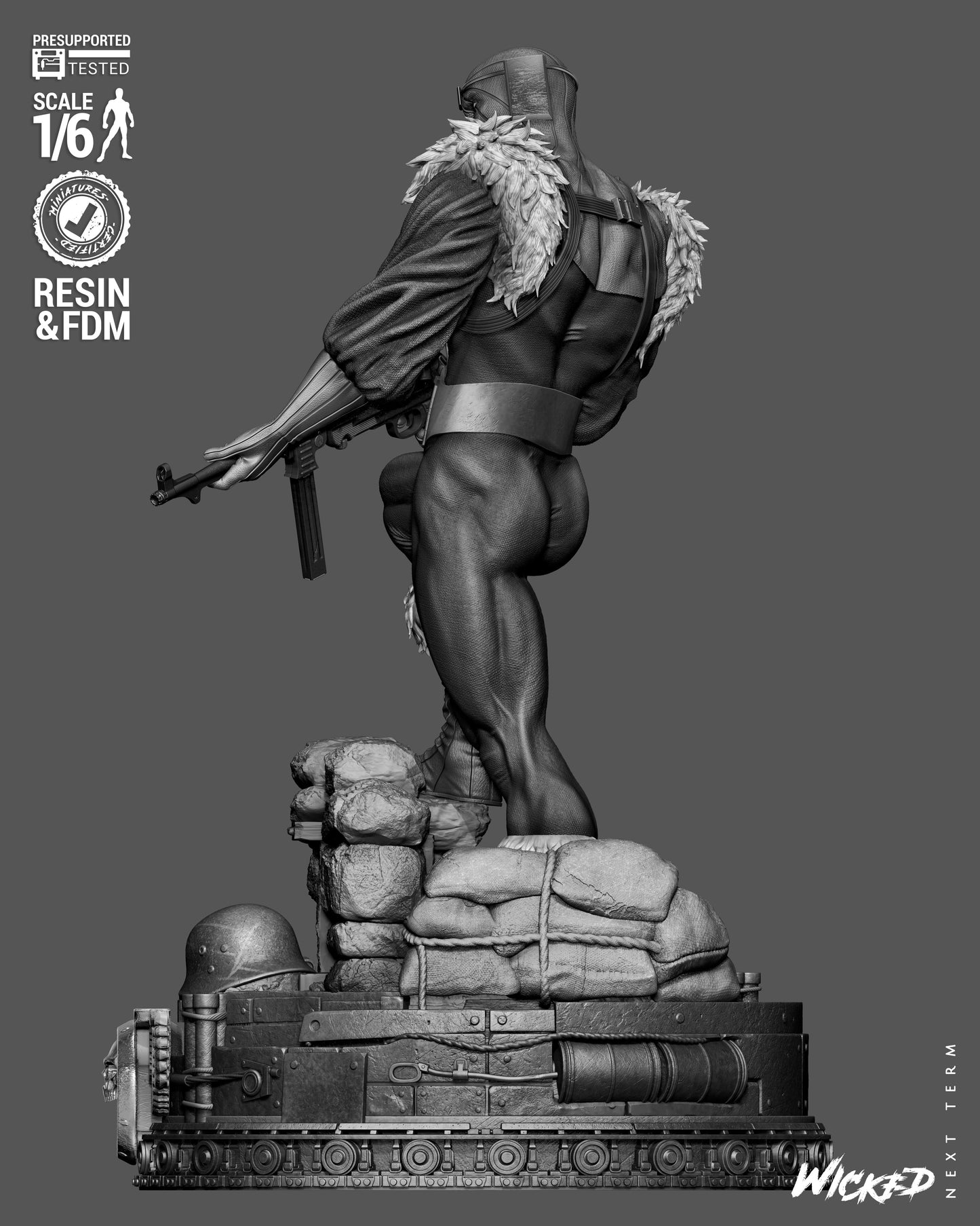 Baron Zemo Sculpture (75mm to 500mm) - Unassembled/Unpainted/3D Print