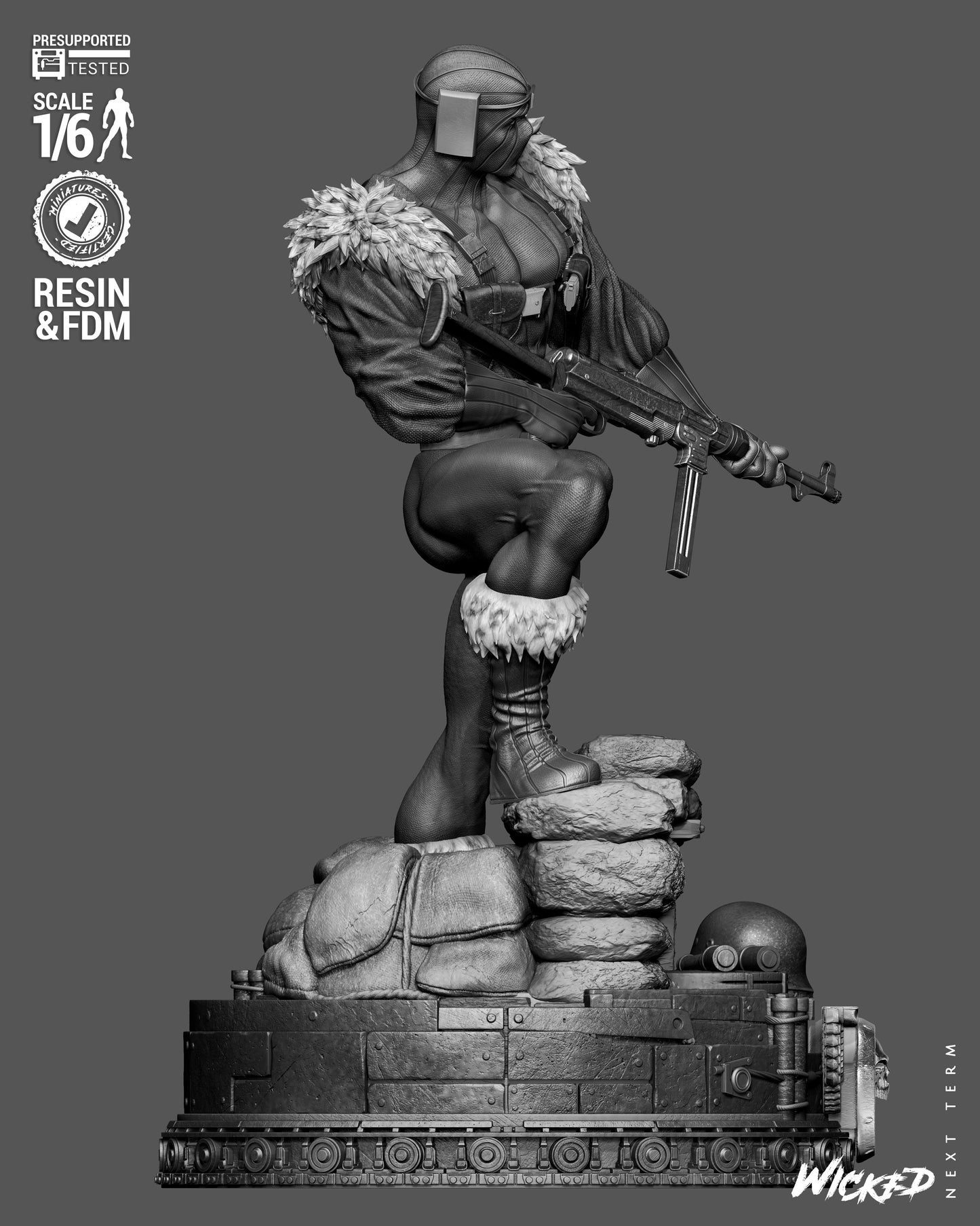 Baron Zemo Sculpture (75mm to 500mm) - Unassembled/Unpainted/3D Print