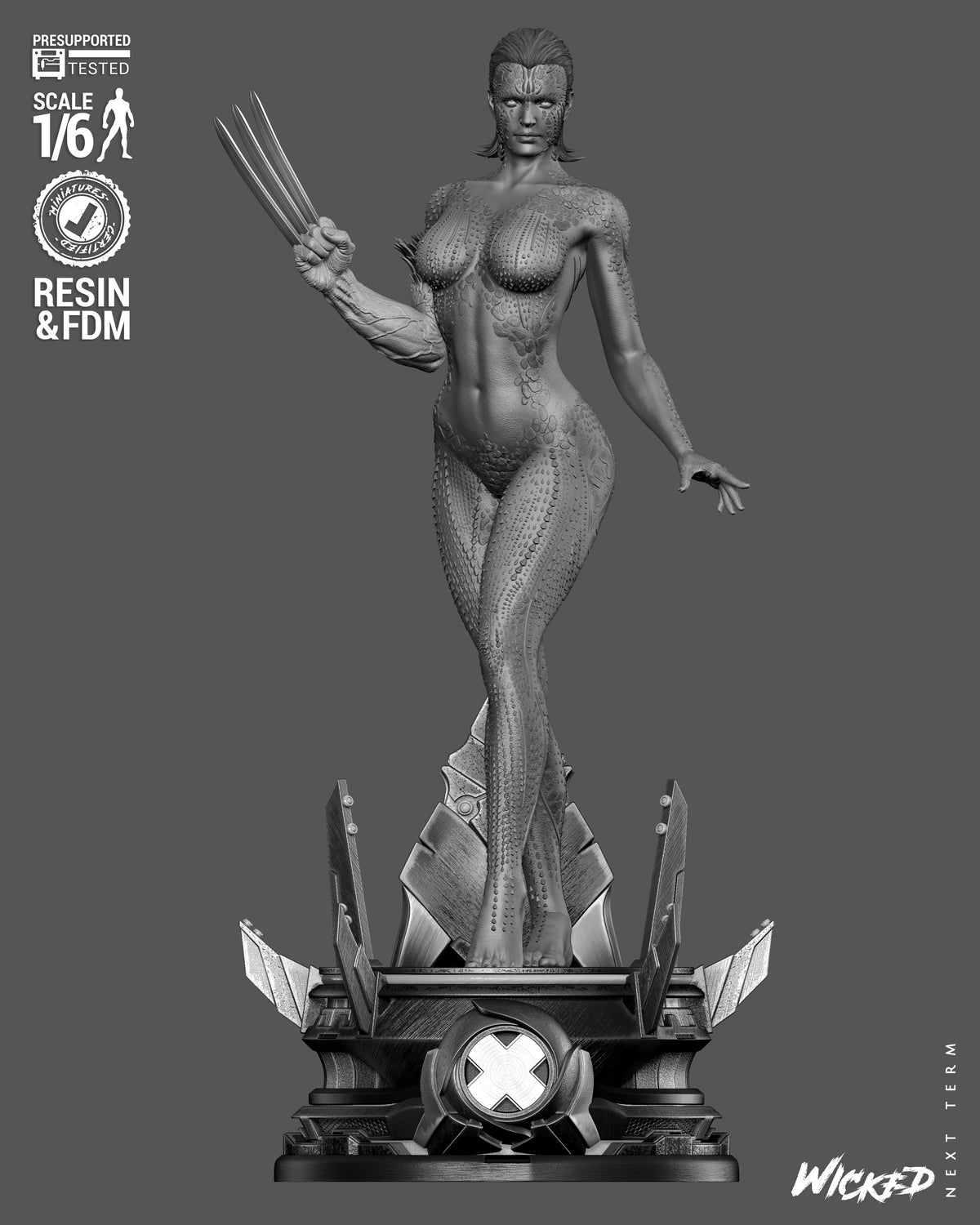 Mystique Sculpture (75mm to 500mm) - Unassembled/Unpainted/3D Print