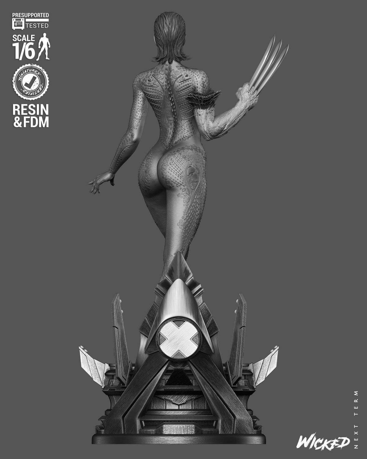 Mystique Sculpture (75mm to 500mm) - Unassembled/Unpainted/3D Print