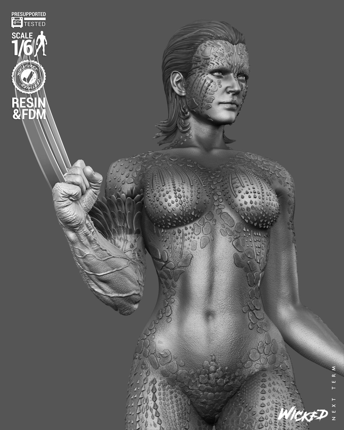 Mystique Sculpture (75mm to 500mm) - Unassembled/Unpainted/3D Print
