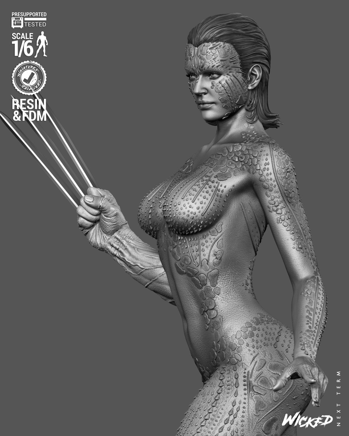 Mystique Sculpture (75mm to 500mm) - Unassembled/Unpainted/3D Print