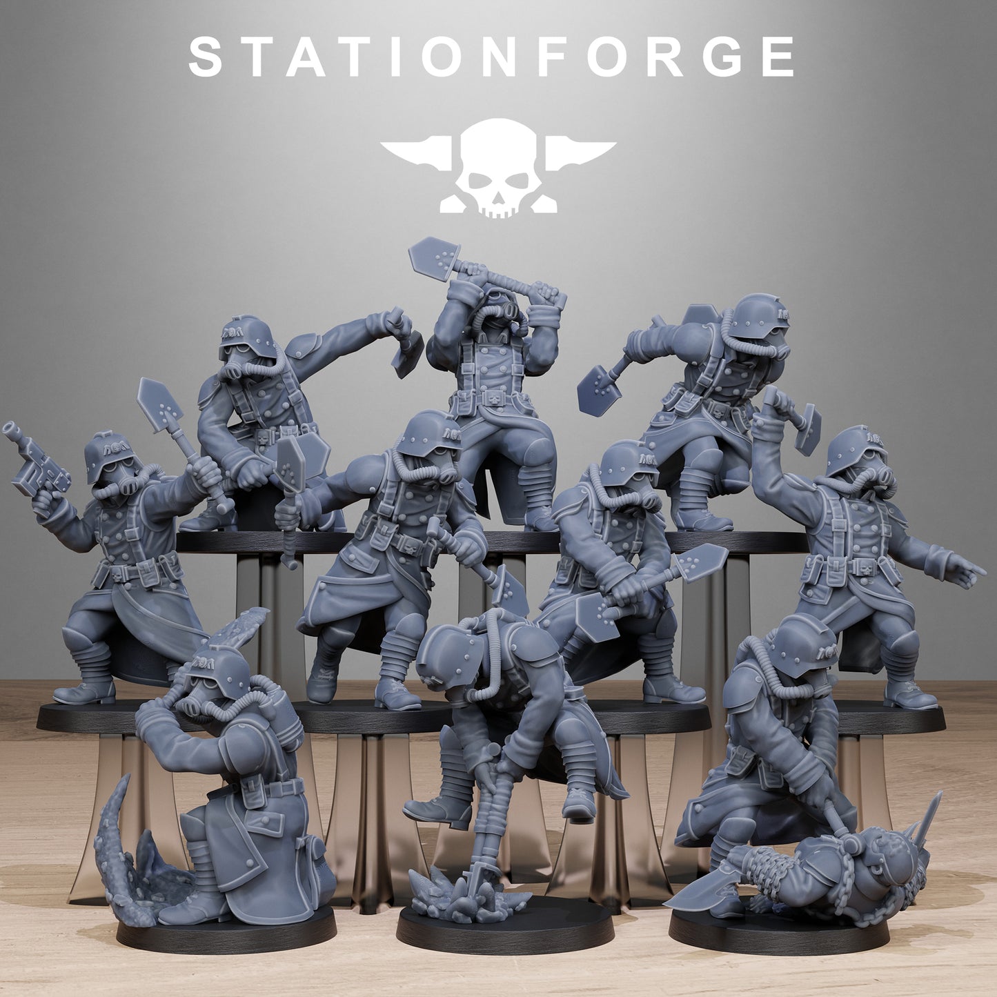 GrimGuard Shovel Fighter (x10) - TTRPG - Wargaming - Grimdark