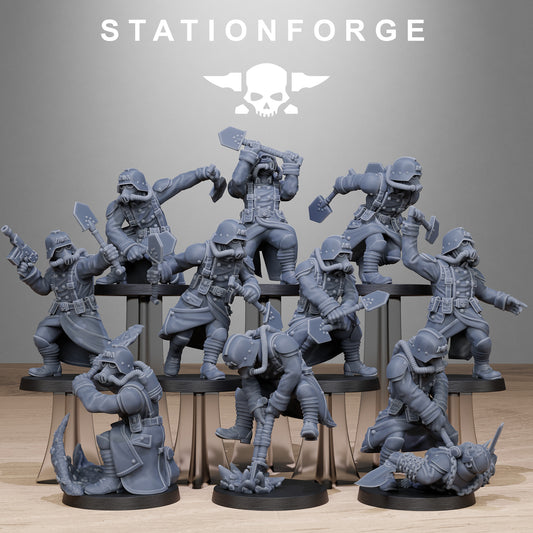 GrimGuard Shovel Fighter (x10) - TTRPG - Wargaming - Grimdark