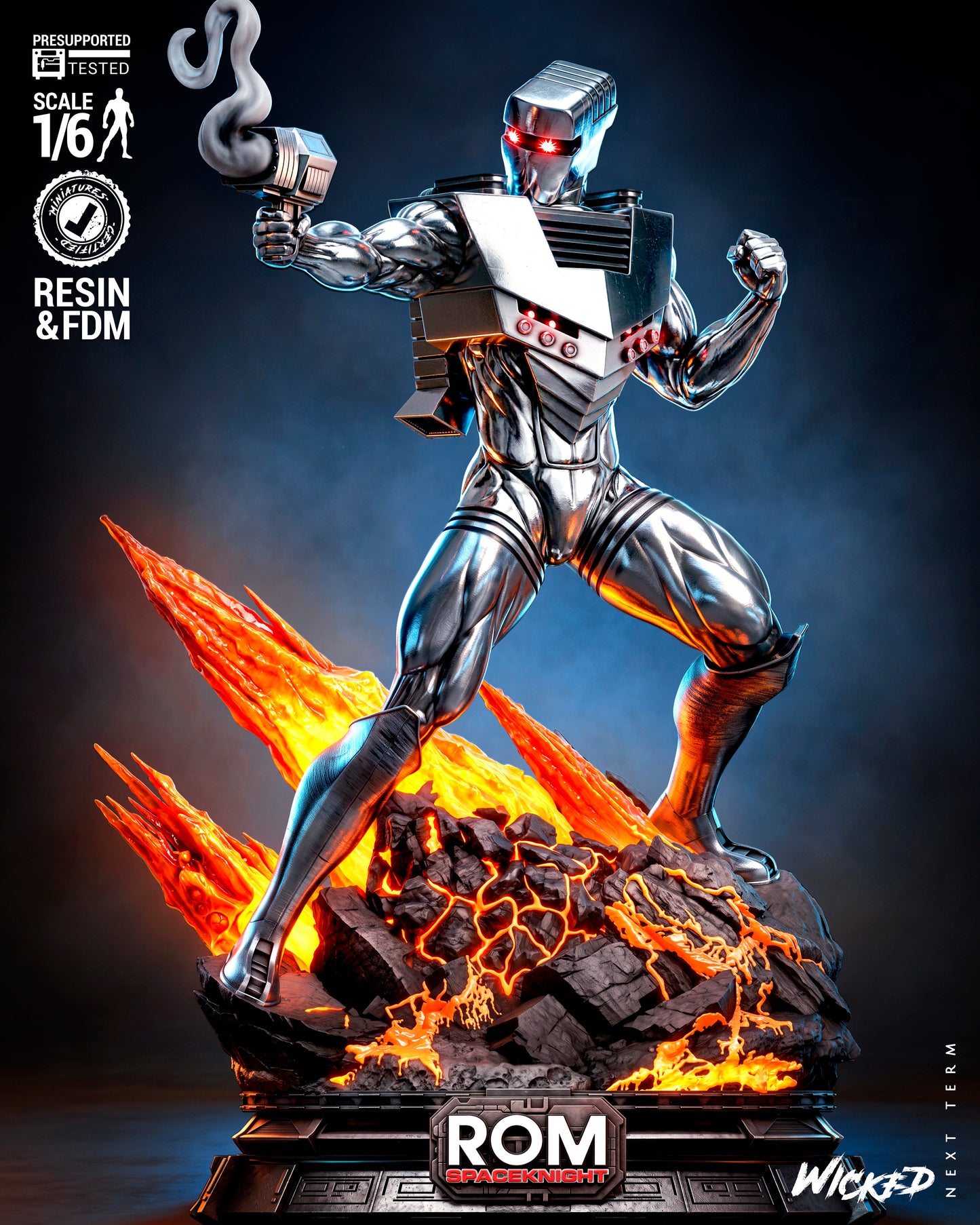 ROM Spaceknight Sculpture (75mm to 500mm) - Unassembled/Unpainted/3D Print