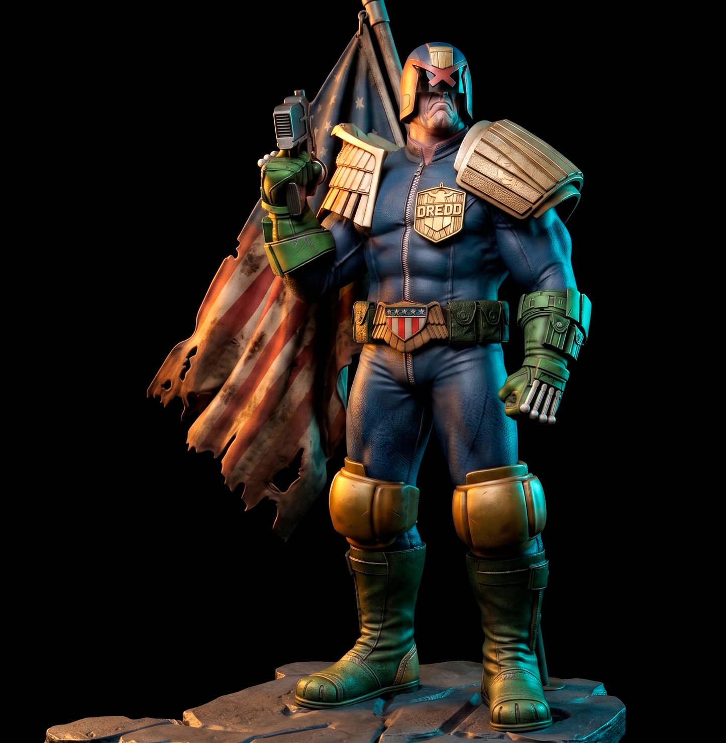 JUDGE DREDD Sculpture (75mm - 500mm) Unassembled - Unpainted - 3D Print
