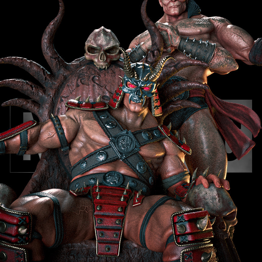 Shao Kahn and Goro Diorama (75mm to 500mm) - Unassembled/Unpainted/3D Print