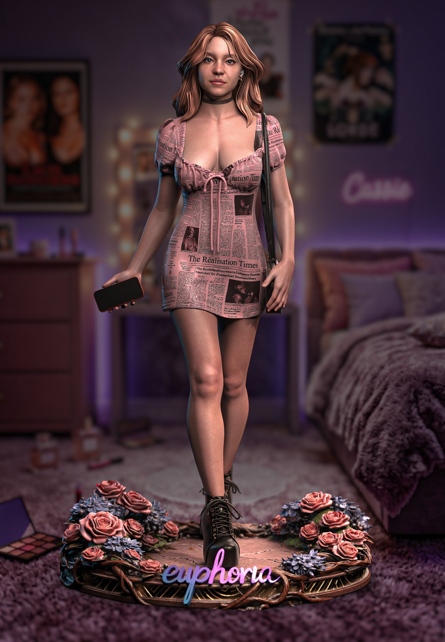 Cassie Howard SFW/NSFW Sculpture (75mm to 500mm) - Euphoria - Unassembled/Unpainted/3D Print