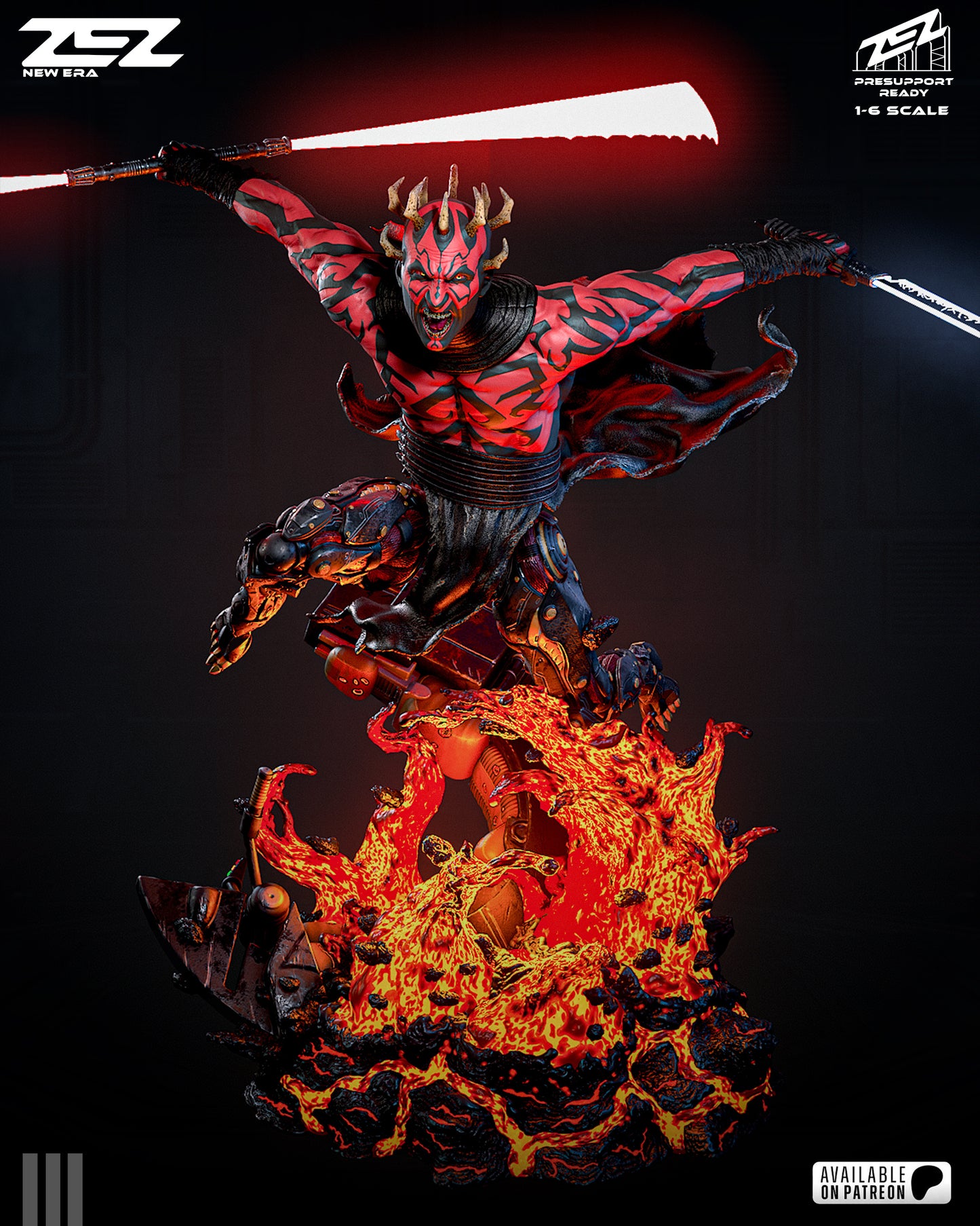 Darth Maul Sculpture (75mm to 500mm) - Unassembled/Unpainted/3D Print