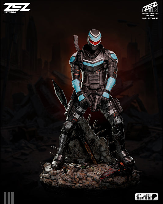 Vigilante Sculpture (75mm to 500mm) - Unassembled/Unpainted/3D Print