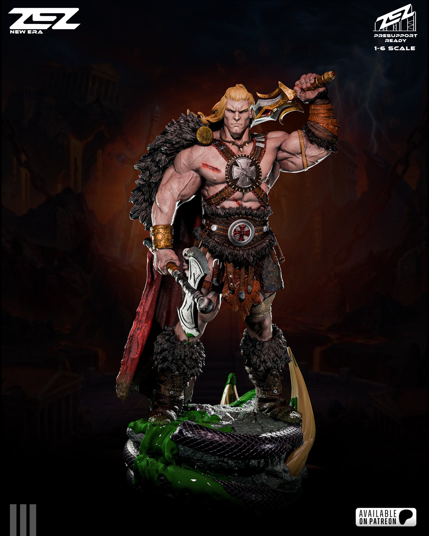 He-Man Sculpture (75mm to 500mm) - Unassembled/Unpainted/3D Print