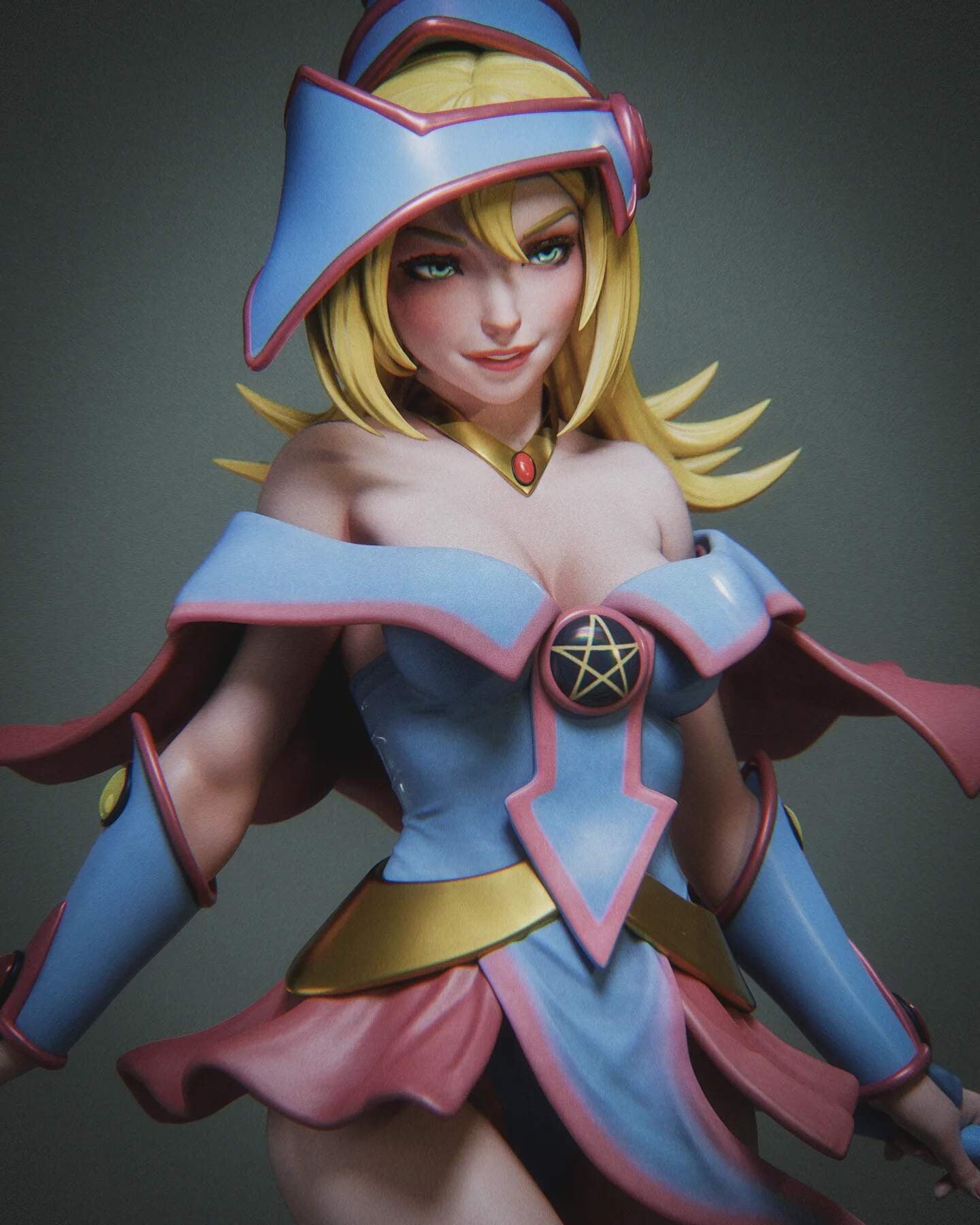 Dark Magician Girl Sculpture (75mm to 500mm) - Unassembled/Unpainted/3D Print