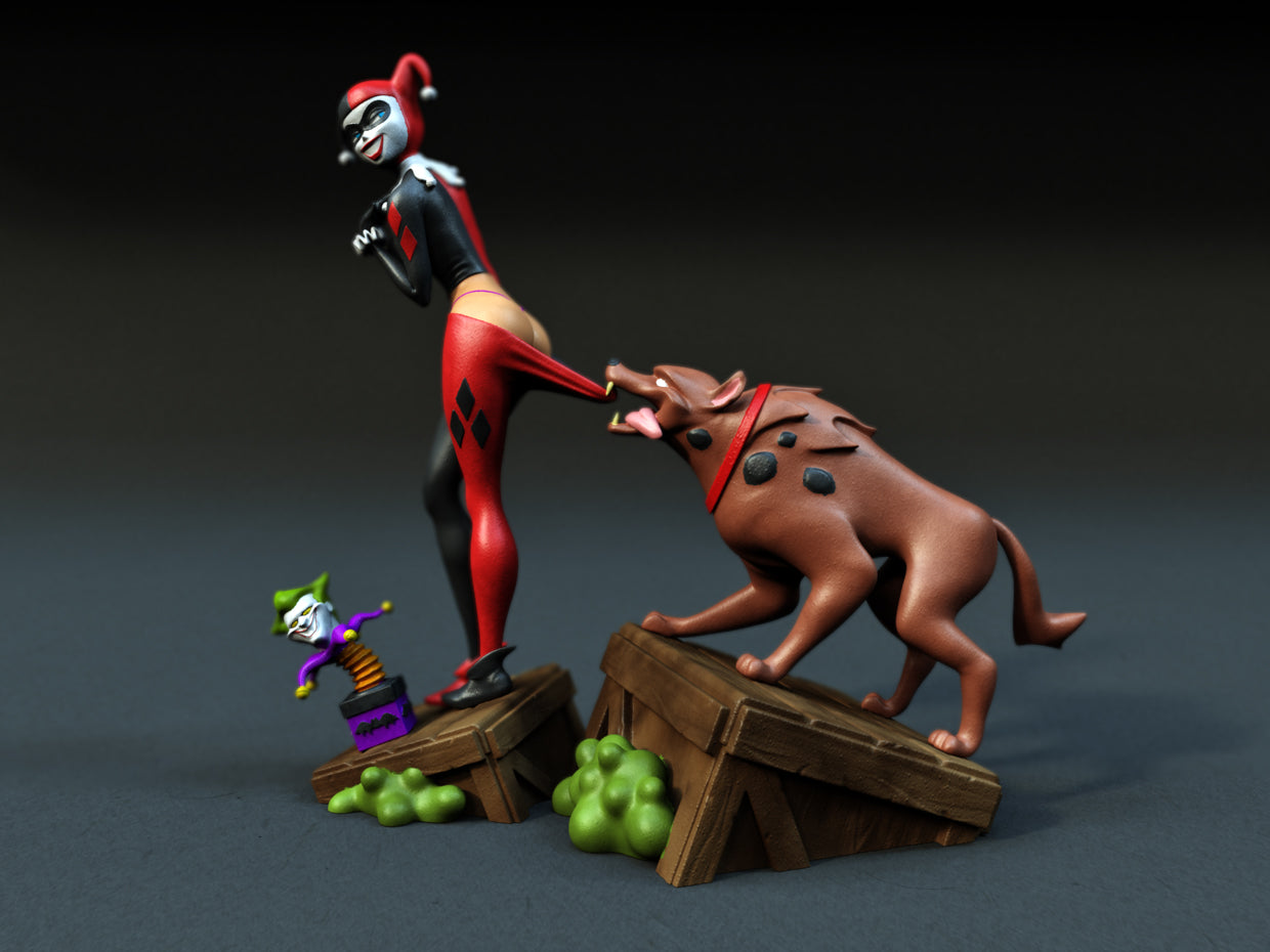 Harley Quinn Cartoon Sculpture (75mm to 500mm) - Unassembled/Unpainted/3D Print