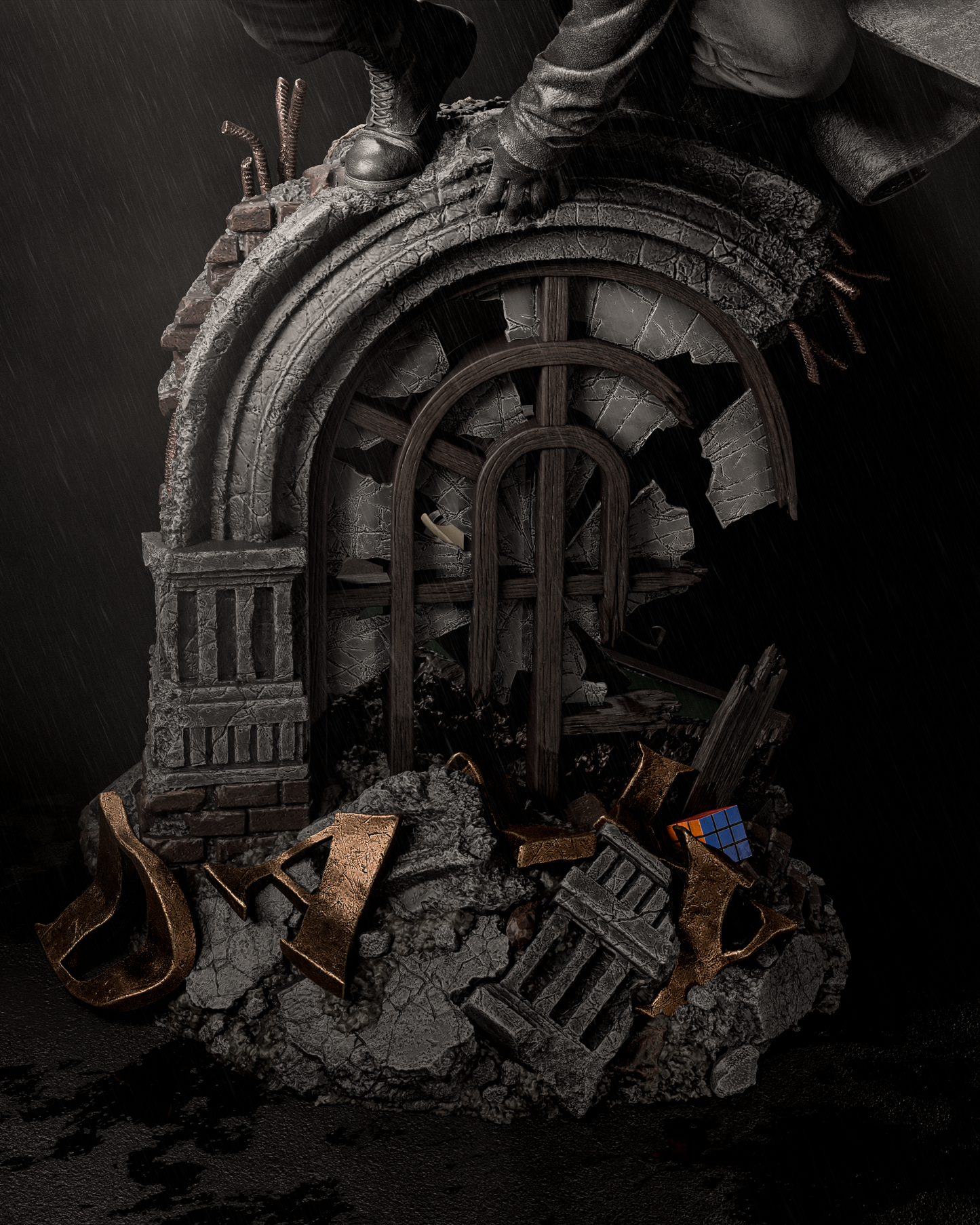 Spider Noir Sculpture (75mm to 500mm) - Unassembled/Unpainted/3D Print