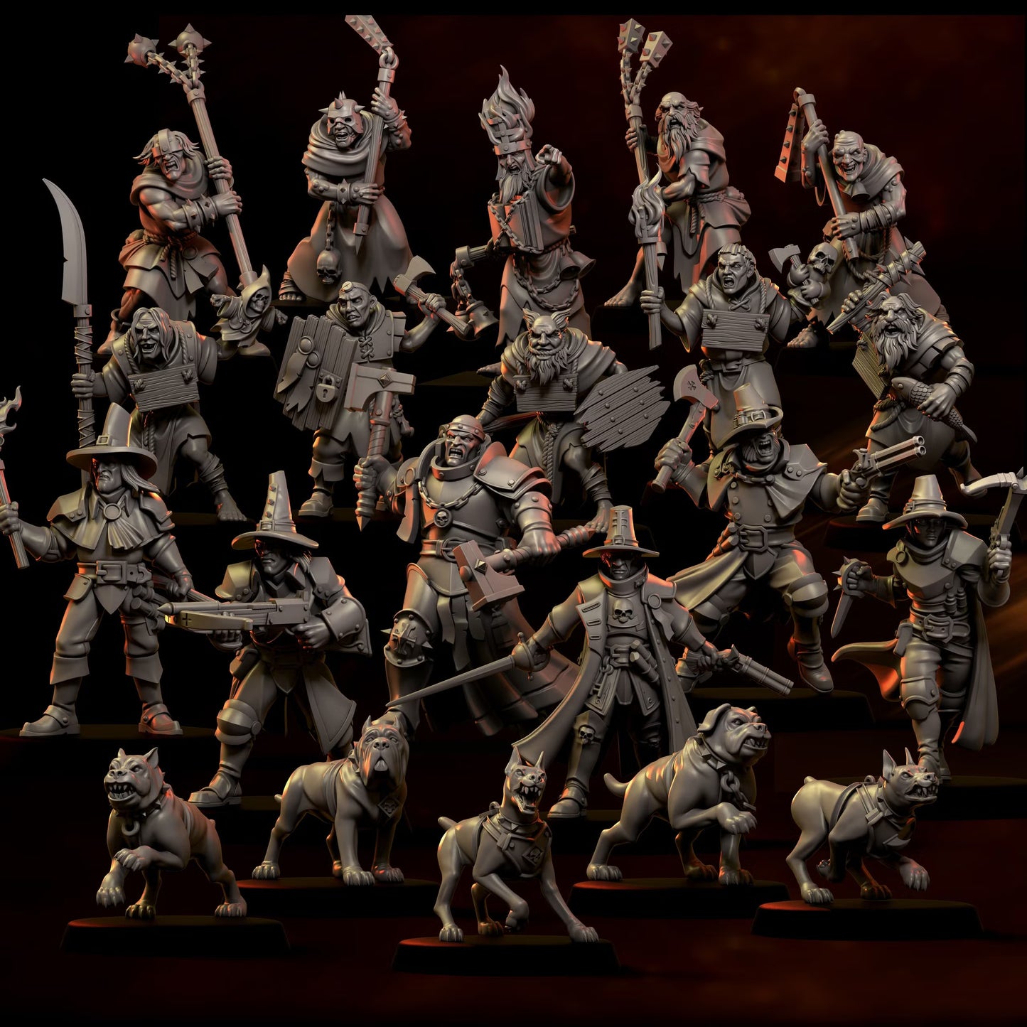 Witch Hunters Warband (x21) - TTRPG - Wargaming - Mordheim - Dungeons and Dragons
