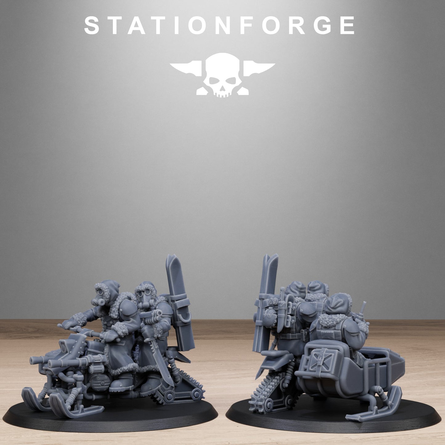GrimGuard FrostWatch Snowbikers (x10) - by Station Forge - TTRPG - Wargaming - Grimdark