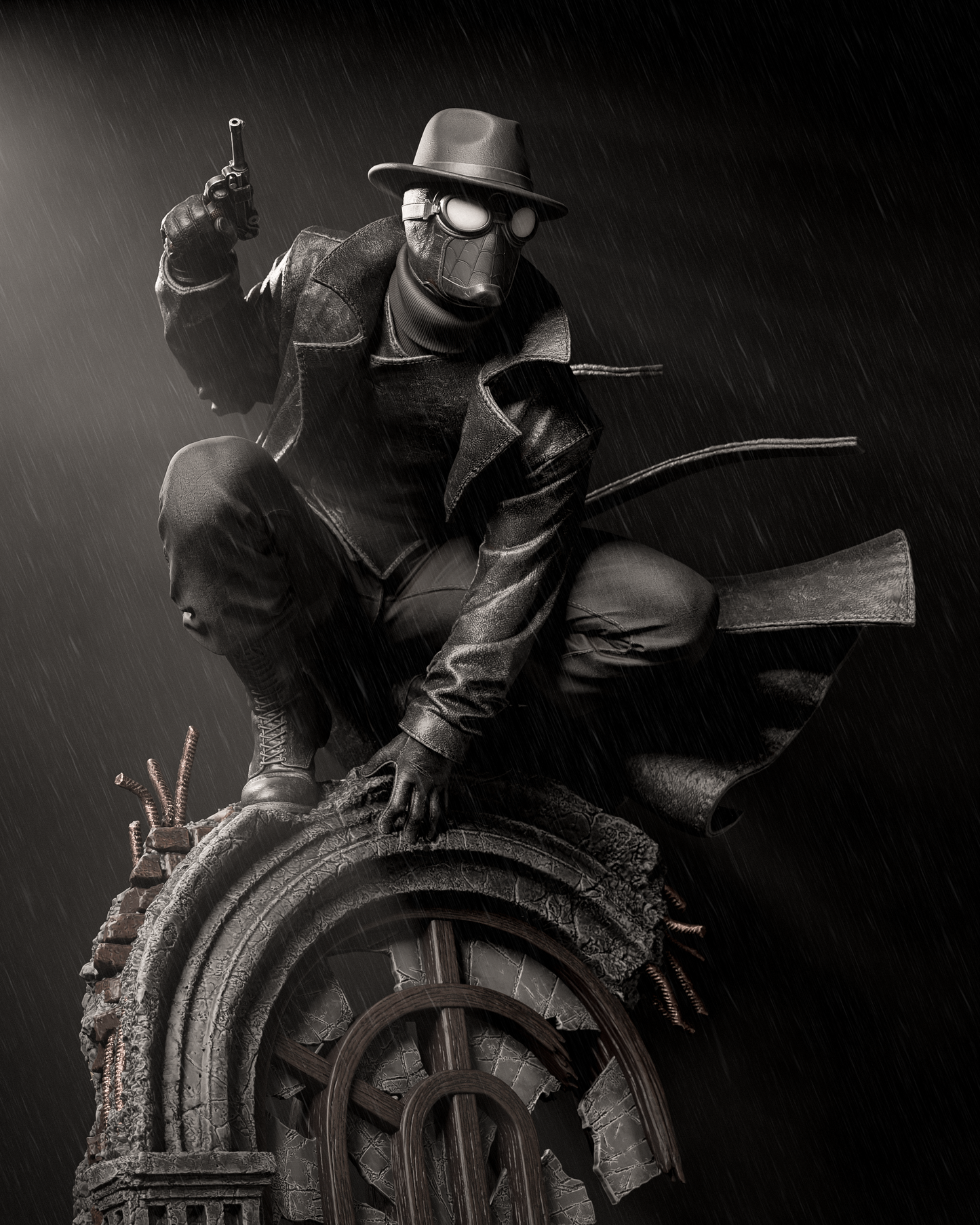 Spider Noir Sculpture (75mm to 500mm) - Unassembled/Unpainted/3D Print