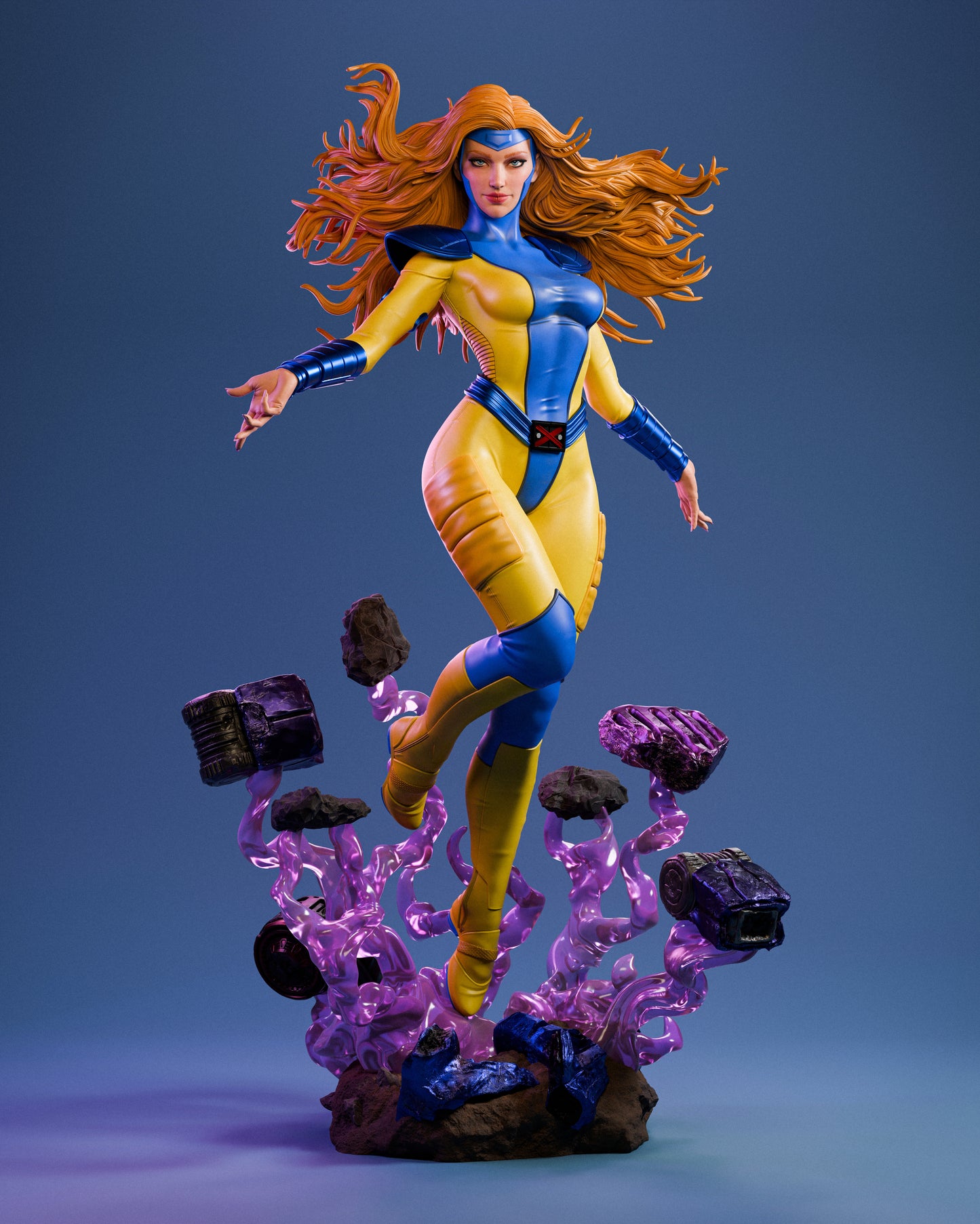 Jean Grey Sculpture (75mm to 500mm) - Unassembled/Unpainted/3D Print